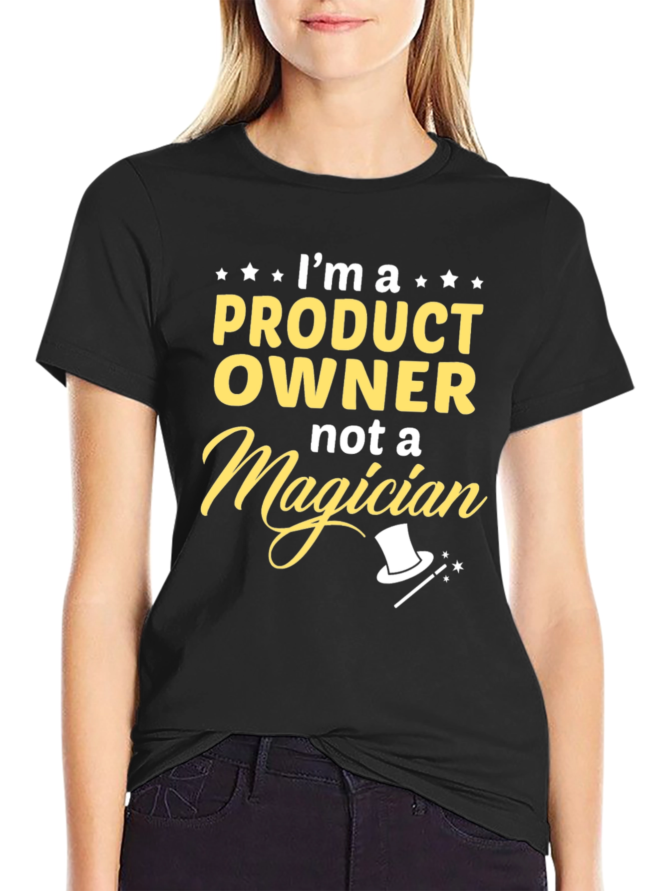 Black Product Owner T-Shirt - Not a Magician Funny Tee view 2