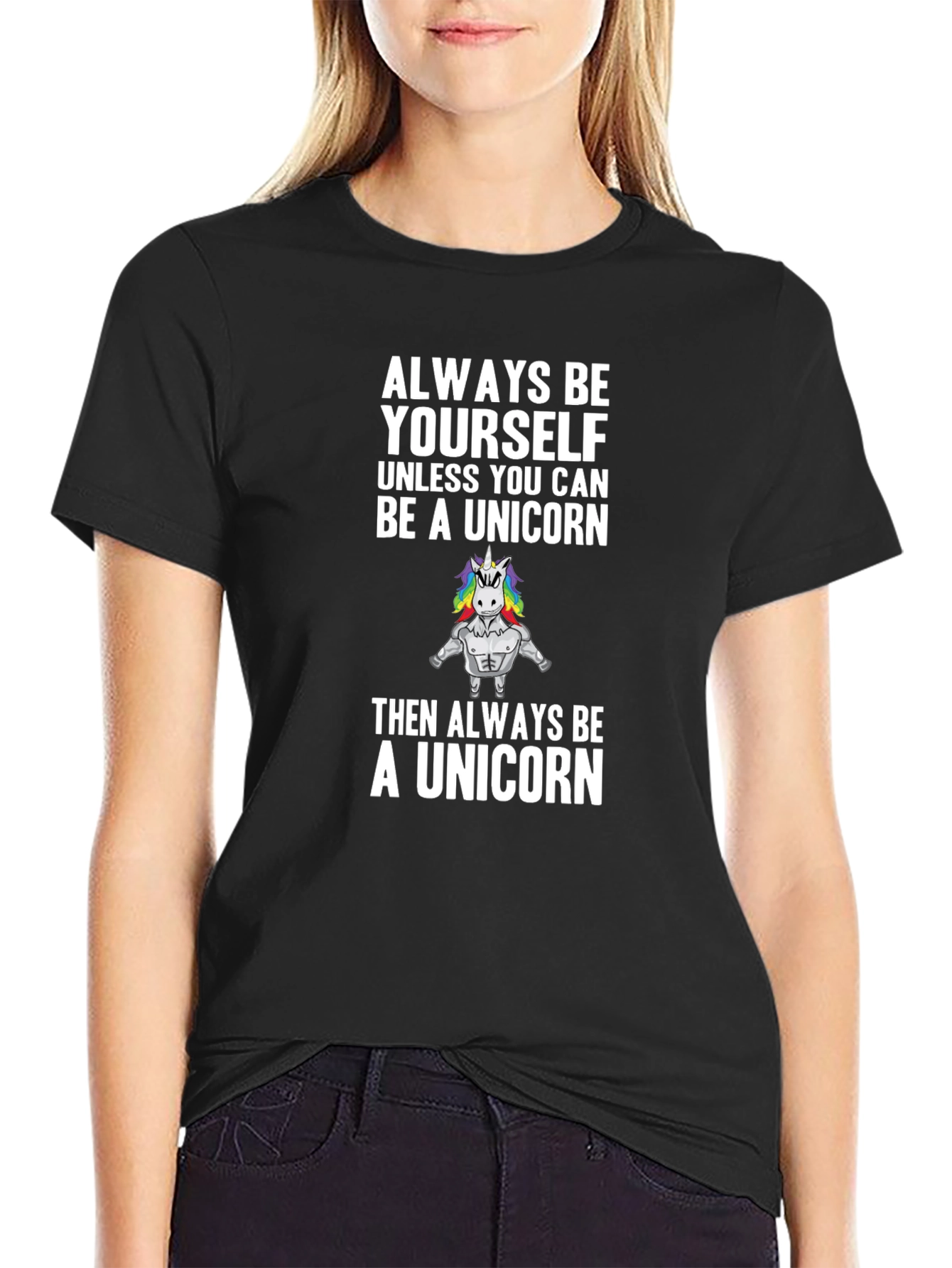 Black Always Be a Unicorn Men's Graphic Tee view 2