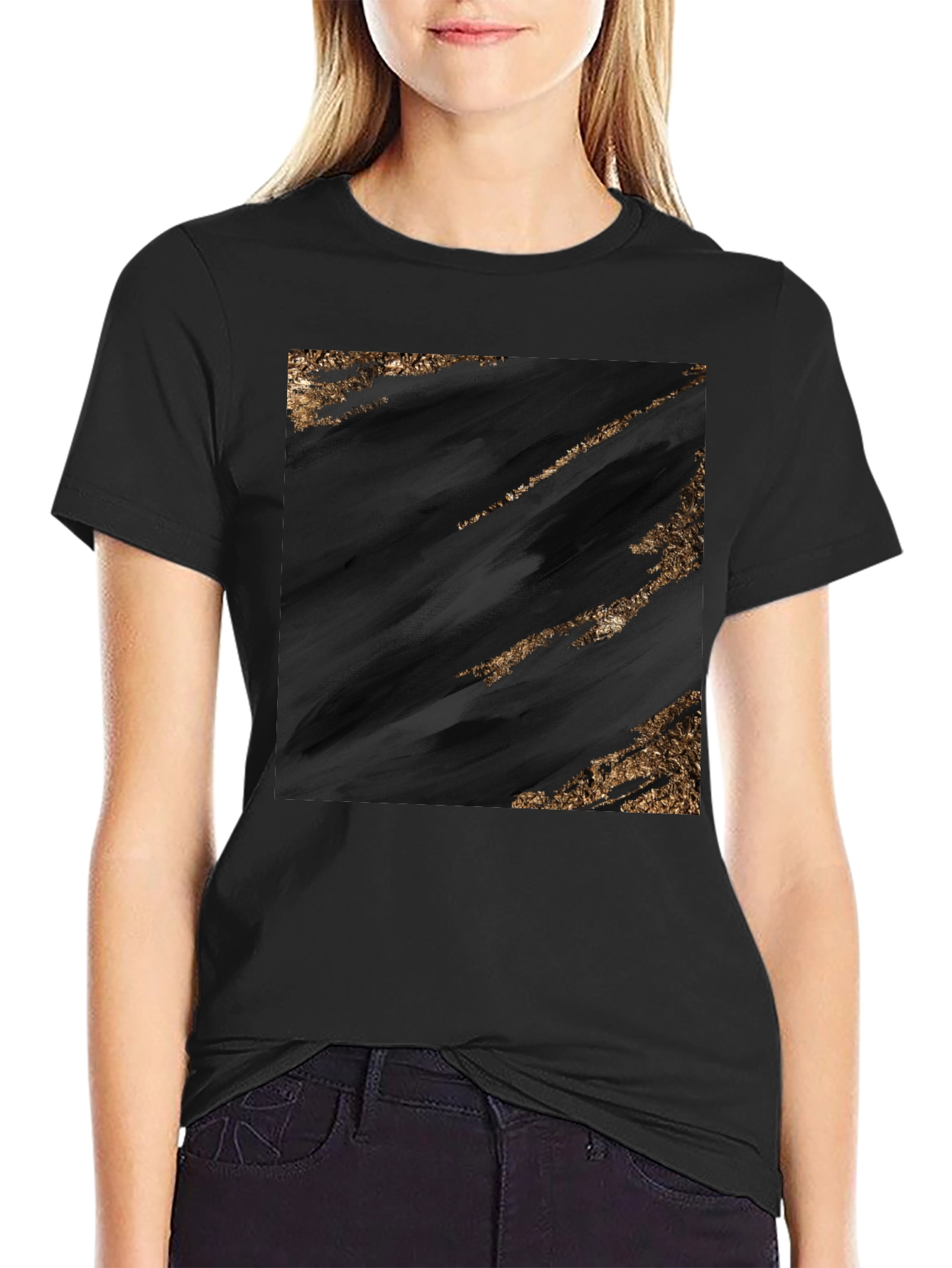 Black Abstract Art Black Tee view 2