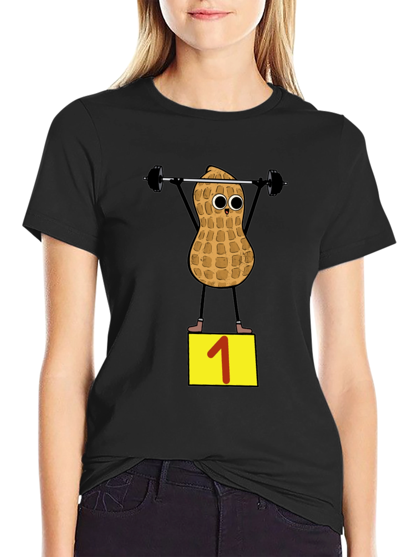 Peanut Weightlifter T-Shirt - Black - 2