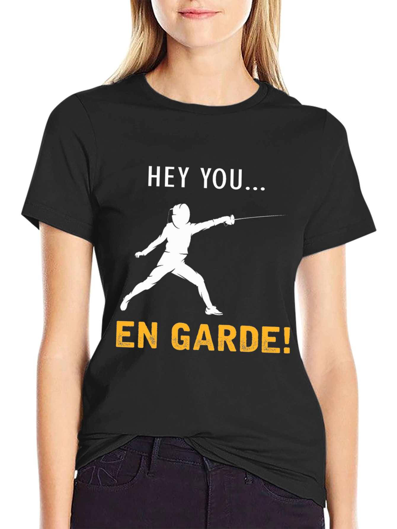 Black En Garde Fencing T-Shirt view 2