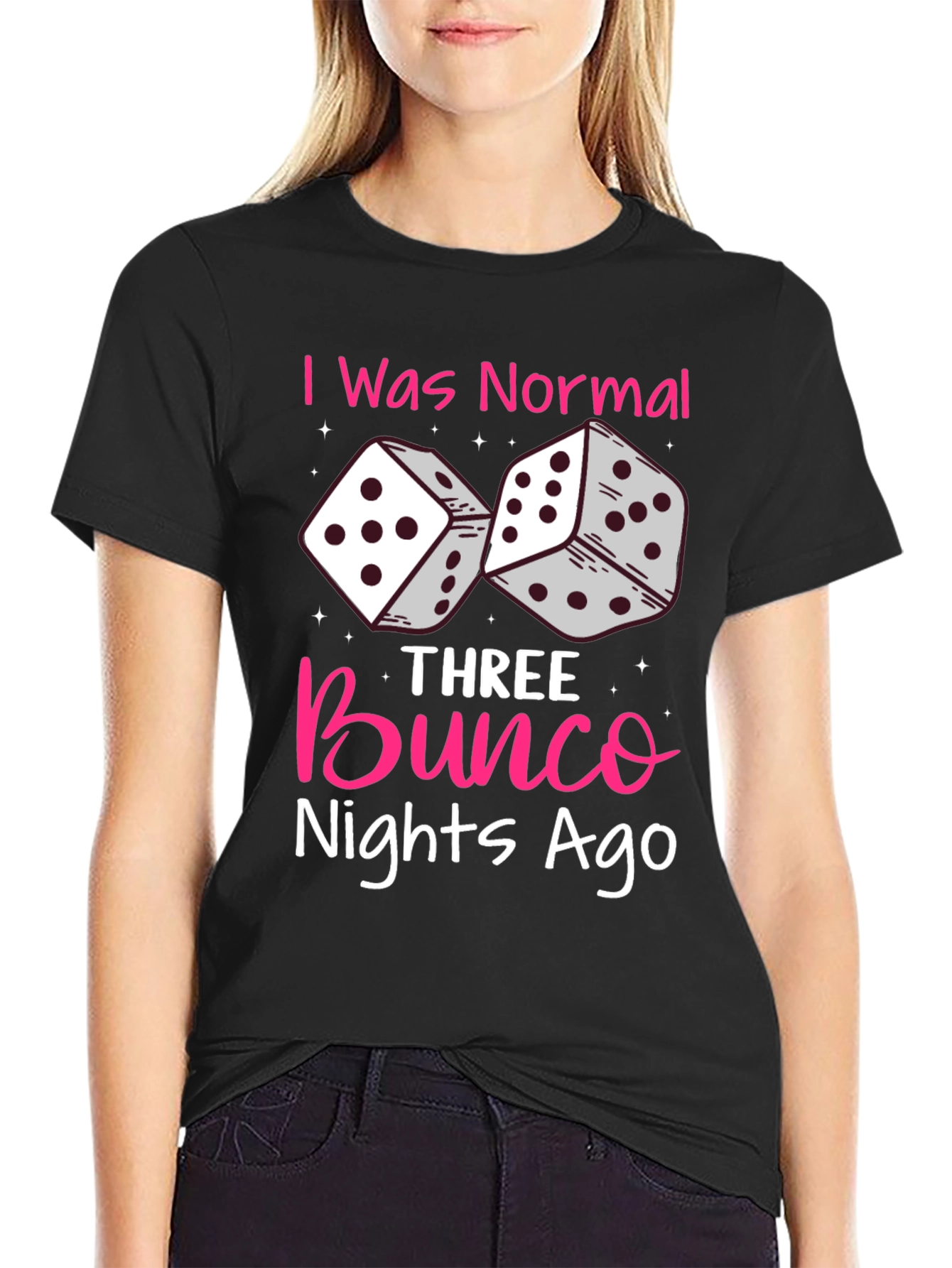 Black Bunco Nights Ago T-Shirt, Dice Graphic view 2