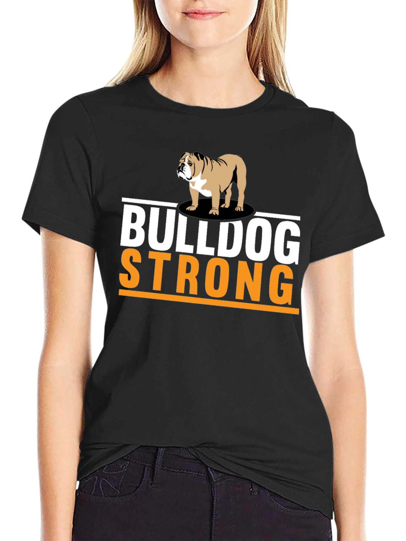 Black Bulldog Strong Graphic T-Shirt view 2