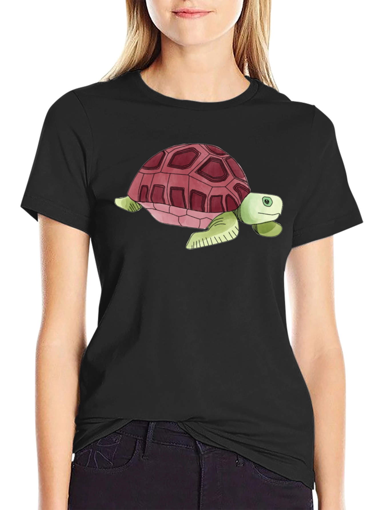 Black Turtle Graphic T-Shirt - Casual Style view 2