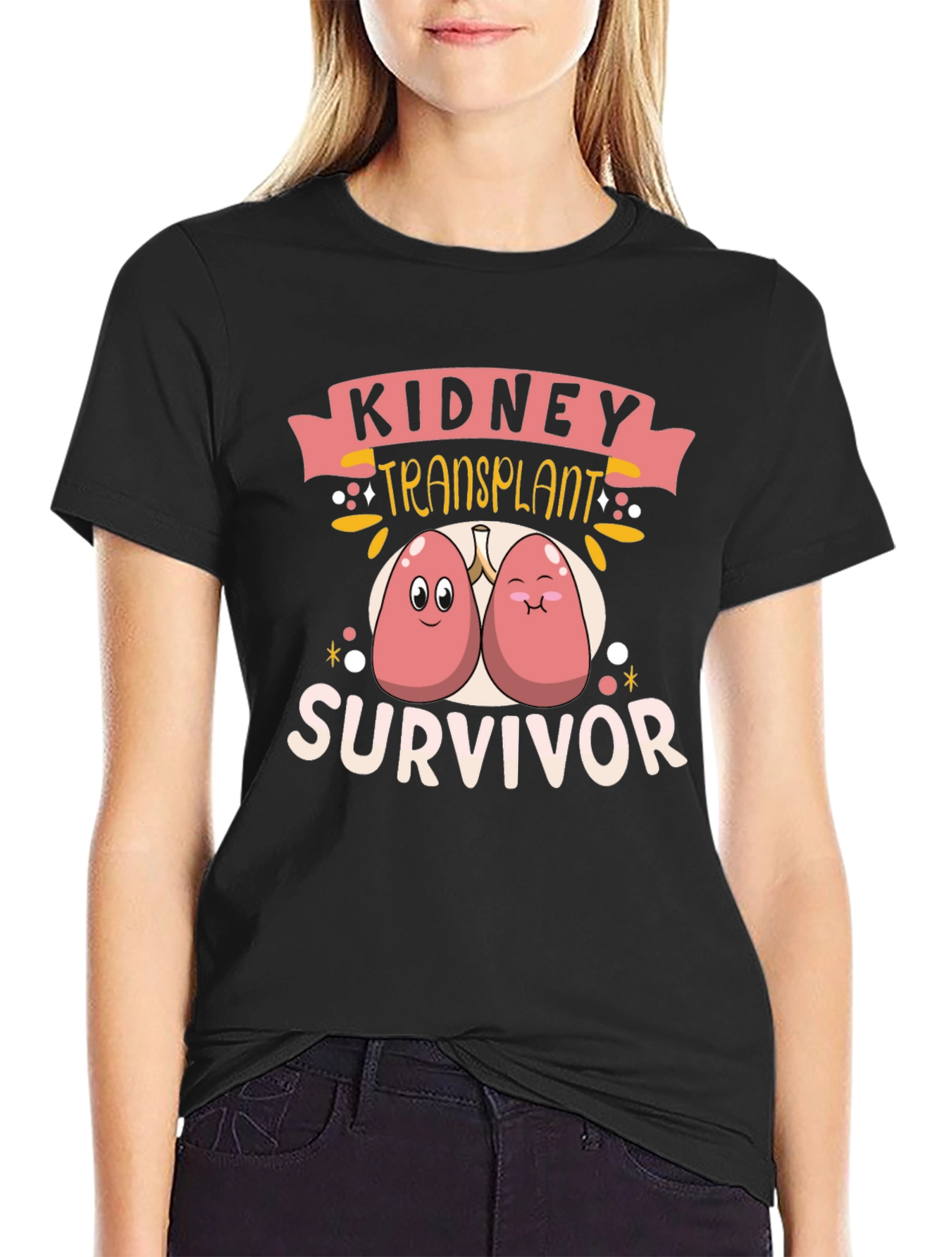 Black Kidney Transplant Survivor Black T-Shirt view 2