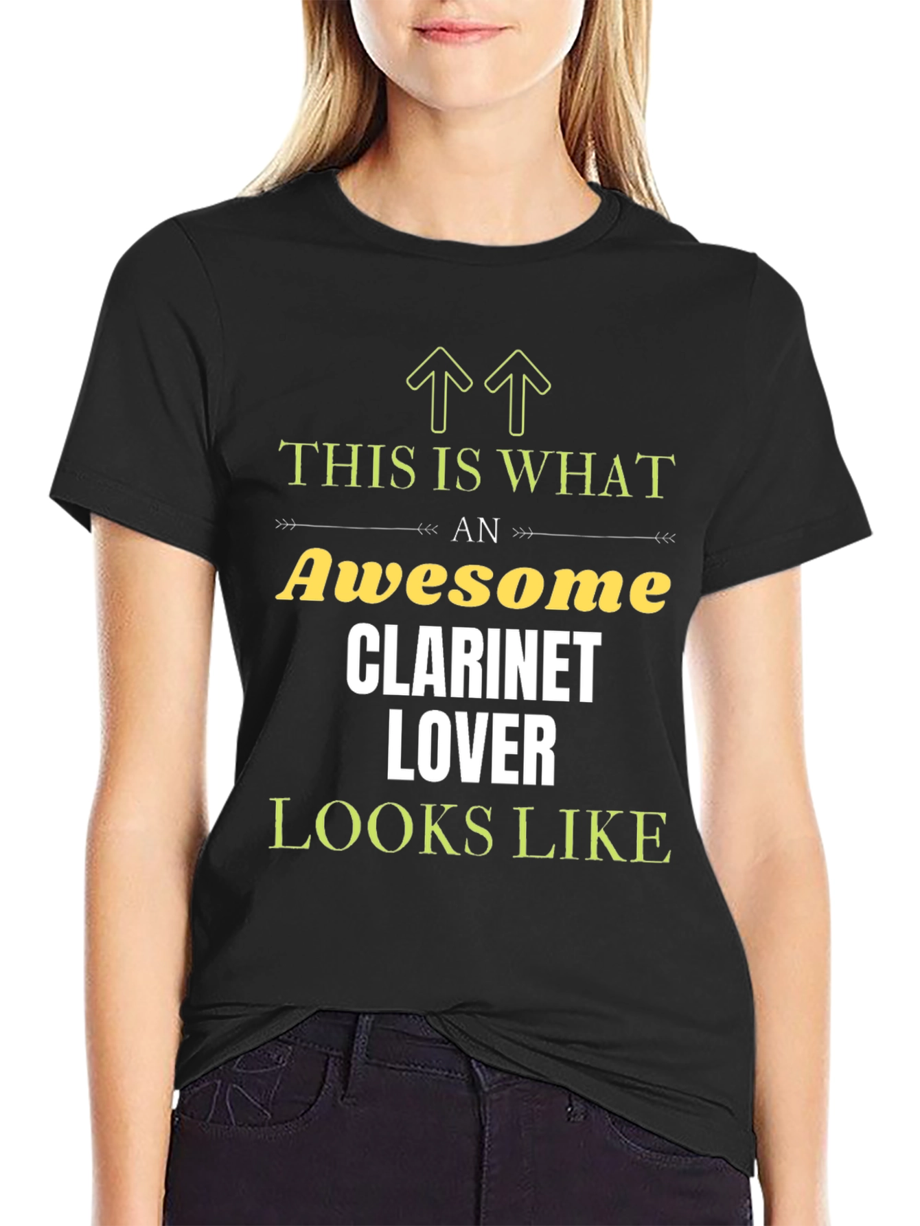 Black Awesome Clarinet Lover T-Shirt view 2