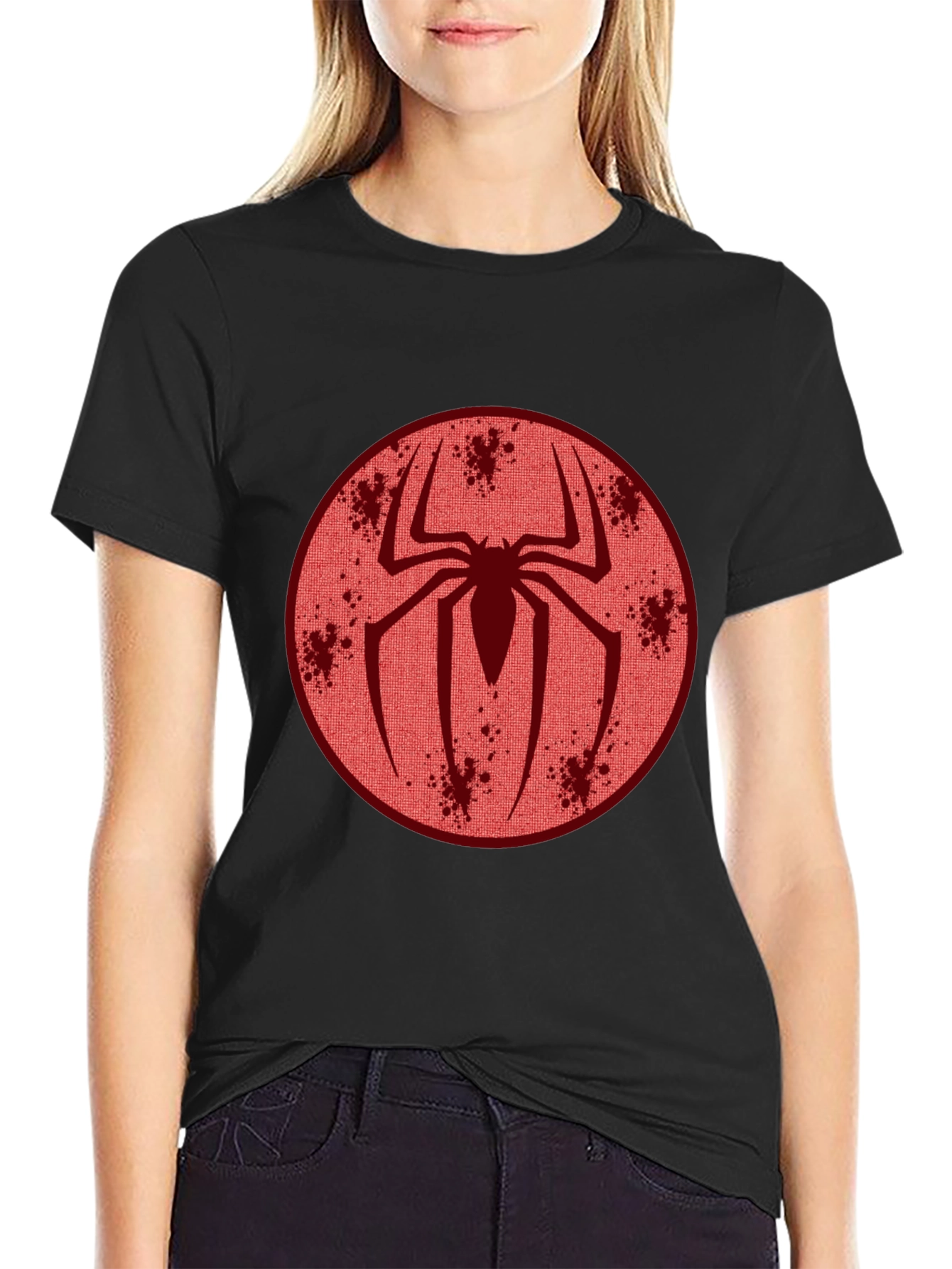 Black Spider Emblem Graphic Tee - Soft Cotton Comfort view 2