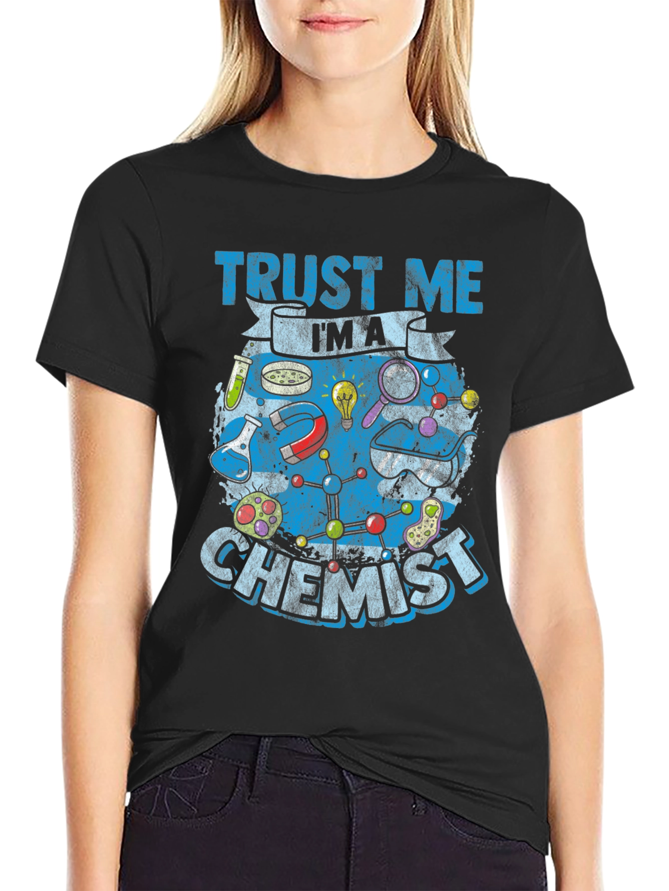 Black Trust Me I'm A Chemist T-Shirt view 2