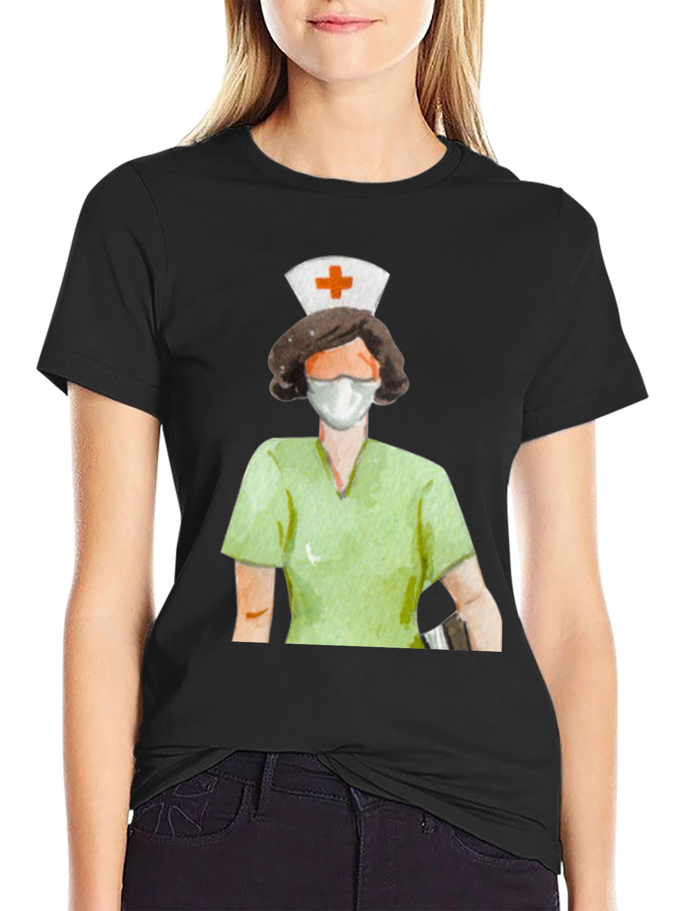 Black Nurse Graphic Tee - Unisex Short Sleeve T-Shirt view 2