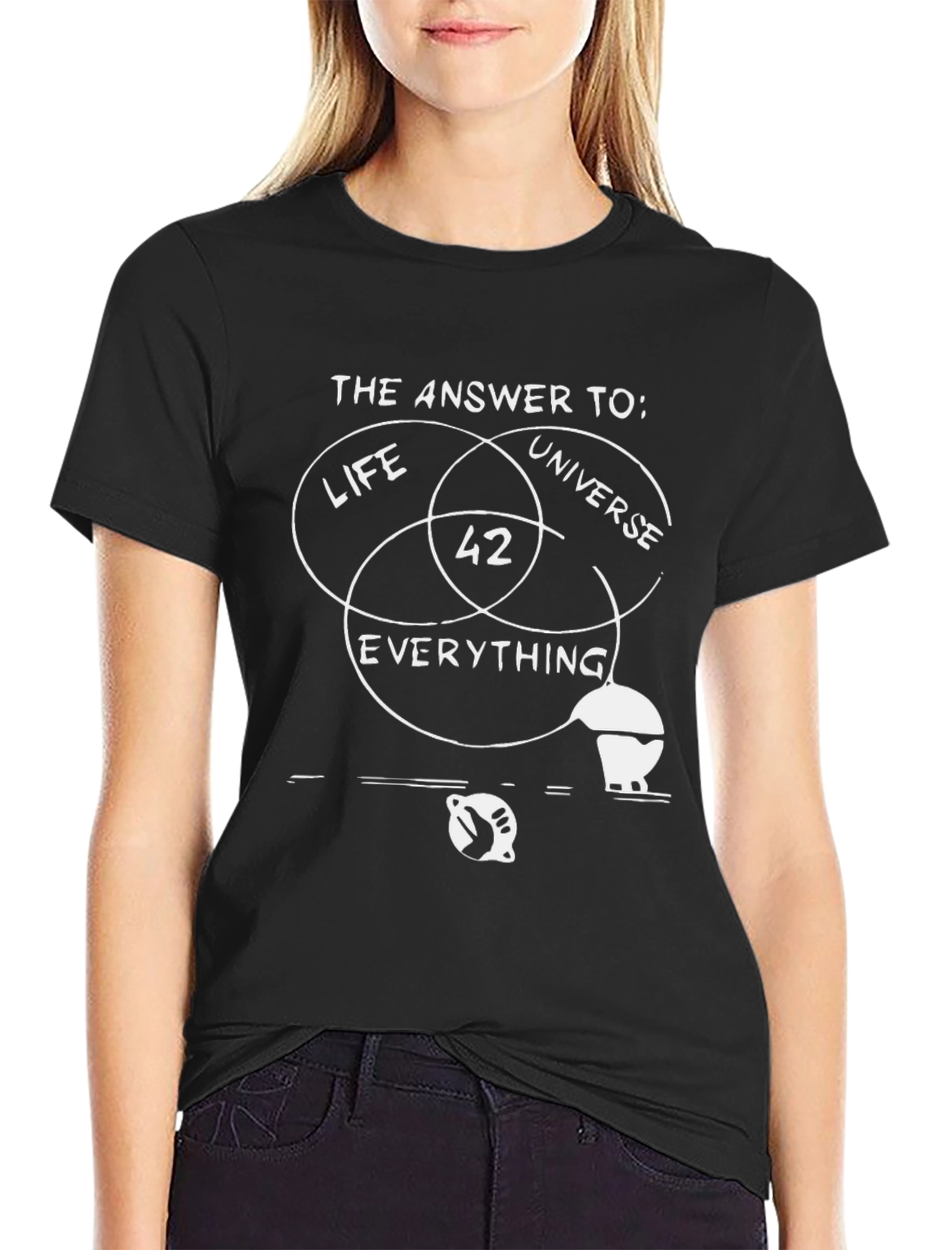Answer to Life Universe Everything 42 Black T-Shirt - 2