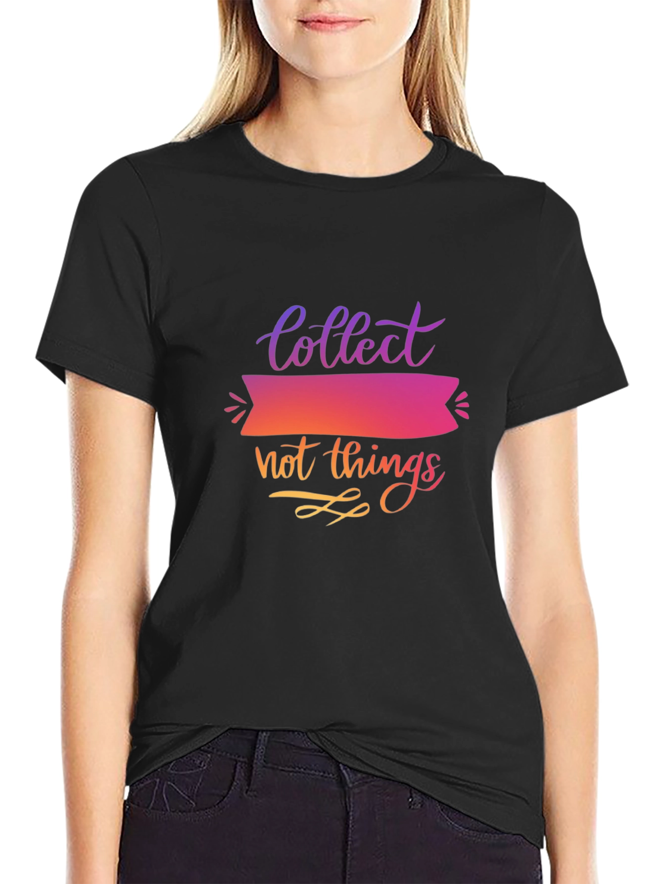 Black Collect Not Things Graphic T-Shirt view 2