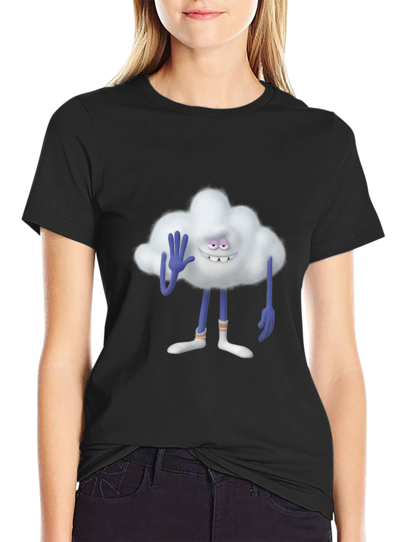 Black Cloud Guy Black T-Shirt view 2
