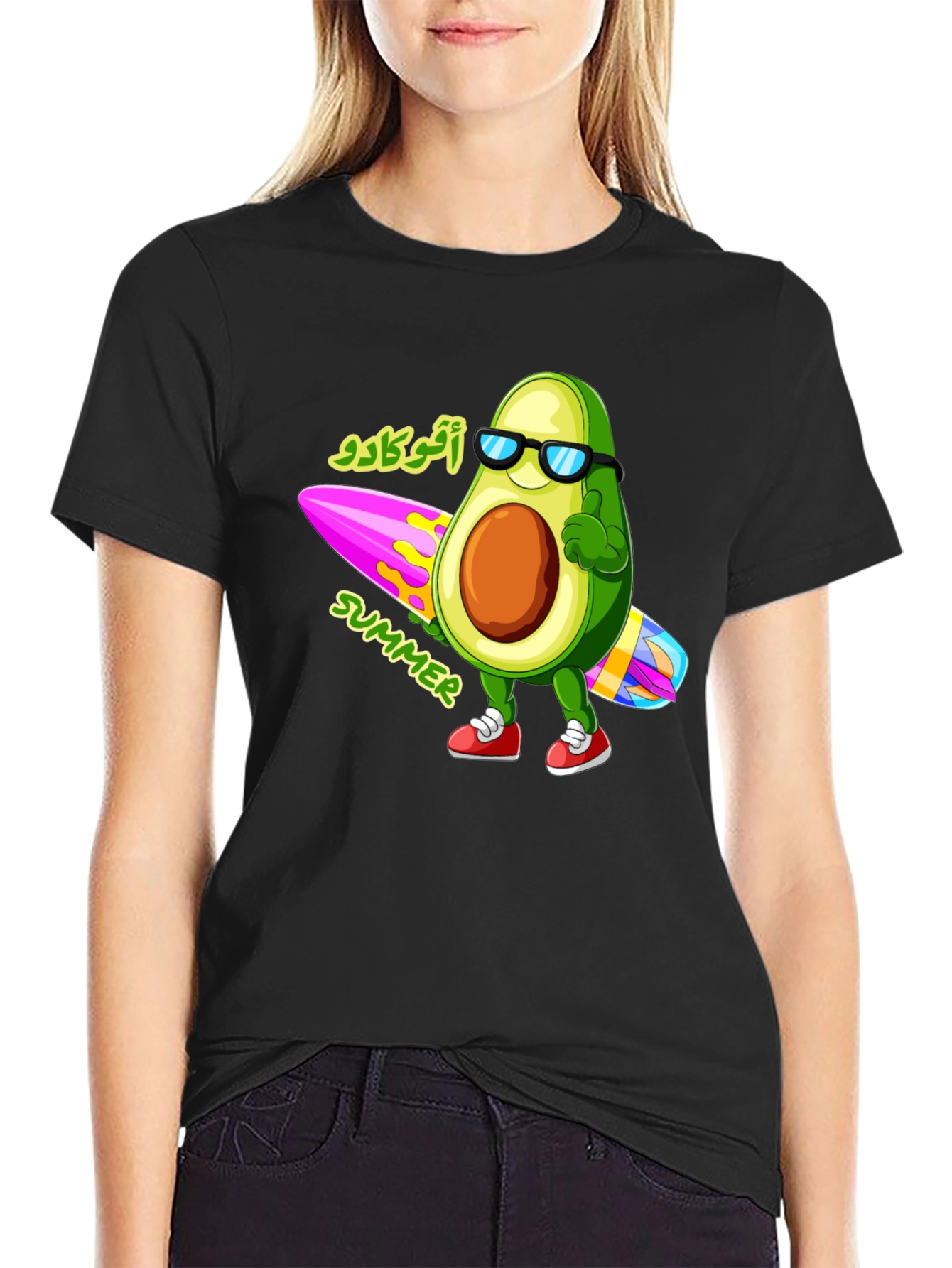 Black Avocado Summer Black T-Shirt view 2