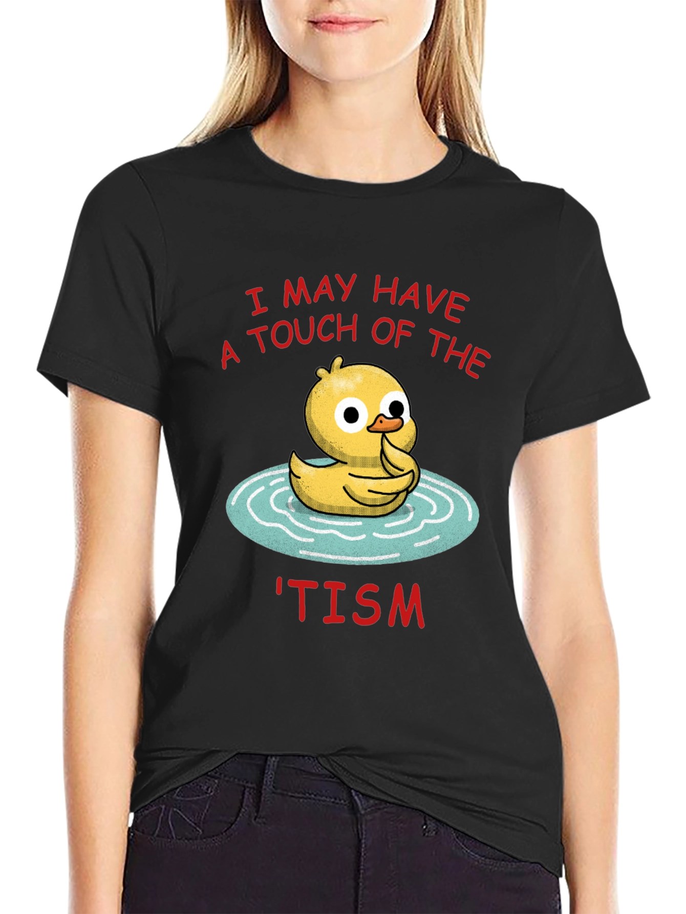 Black Quirky 'Tism Duck Graphic Tee view 2