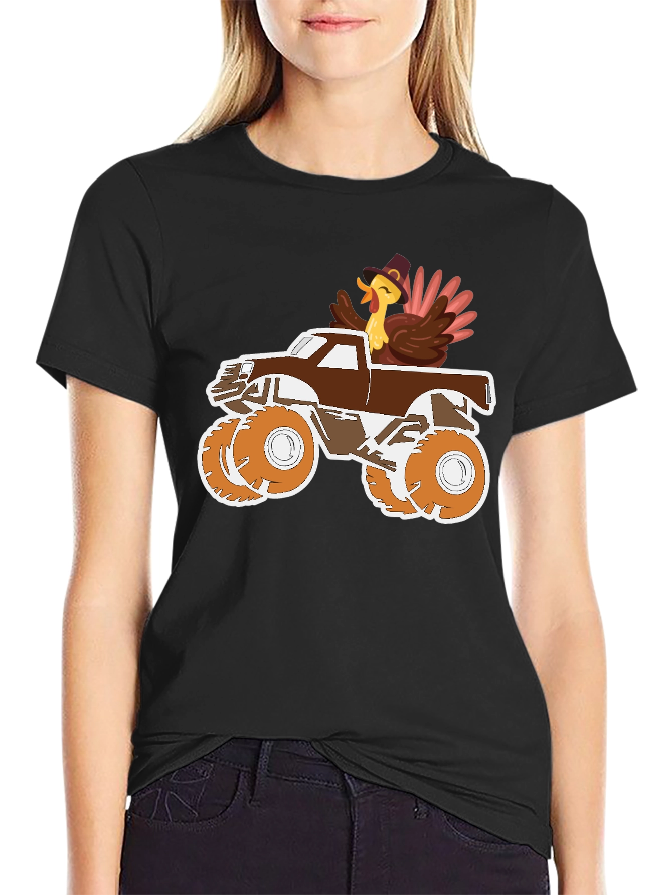 Black Turkey Monster Truck Graphic Tee view 2