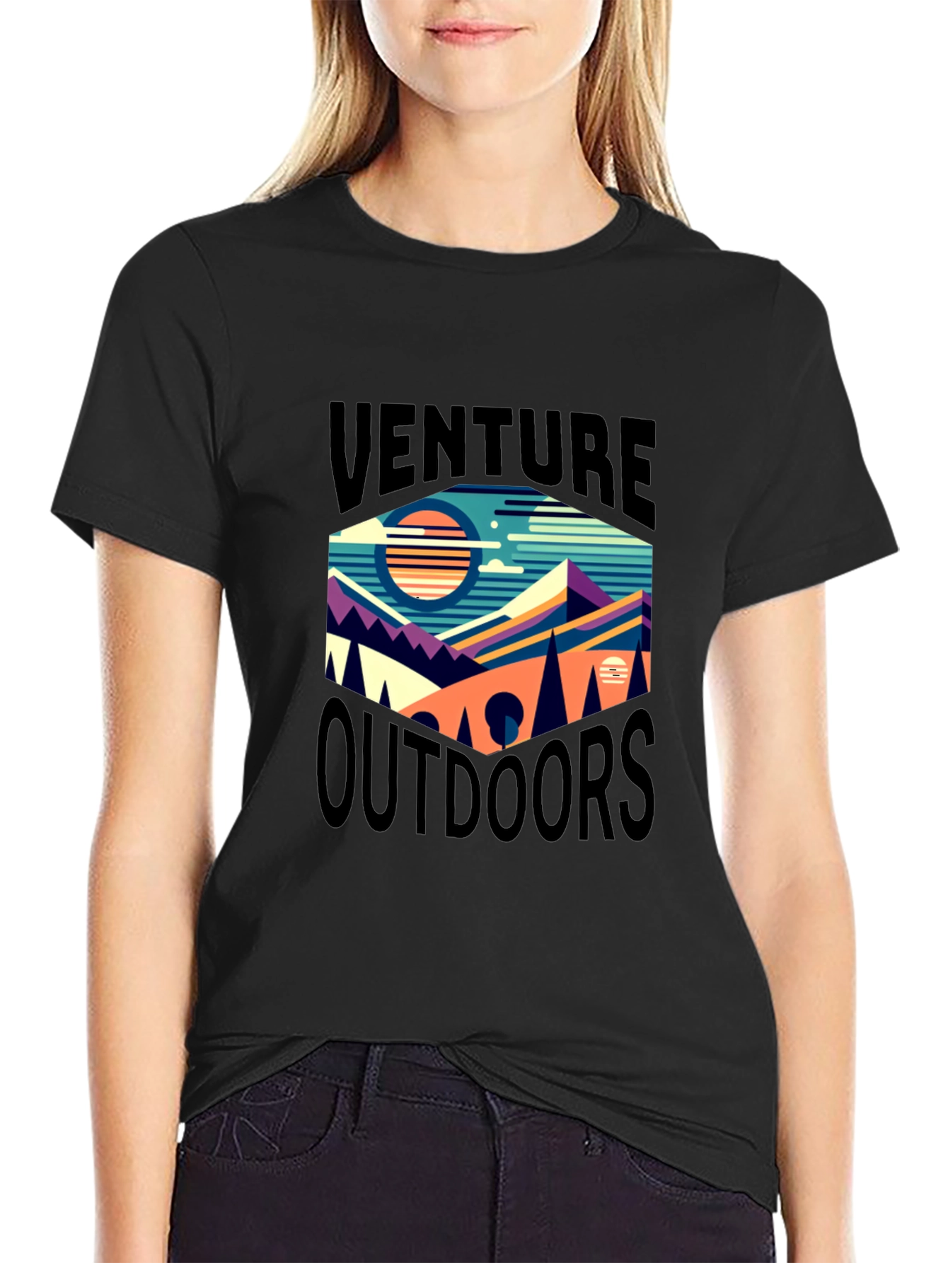 Black Venture Outdoors Graphic Tee - Black view 2