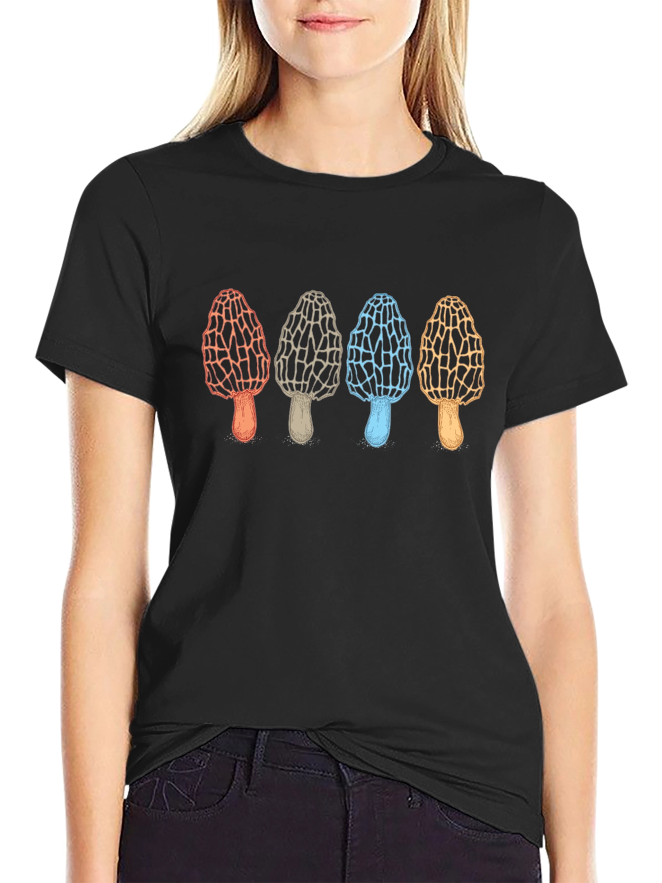 Black Mushroom Graphic Tee - Unique Fungi Design view 2