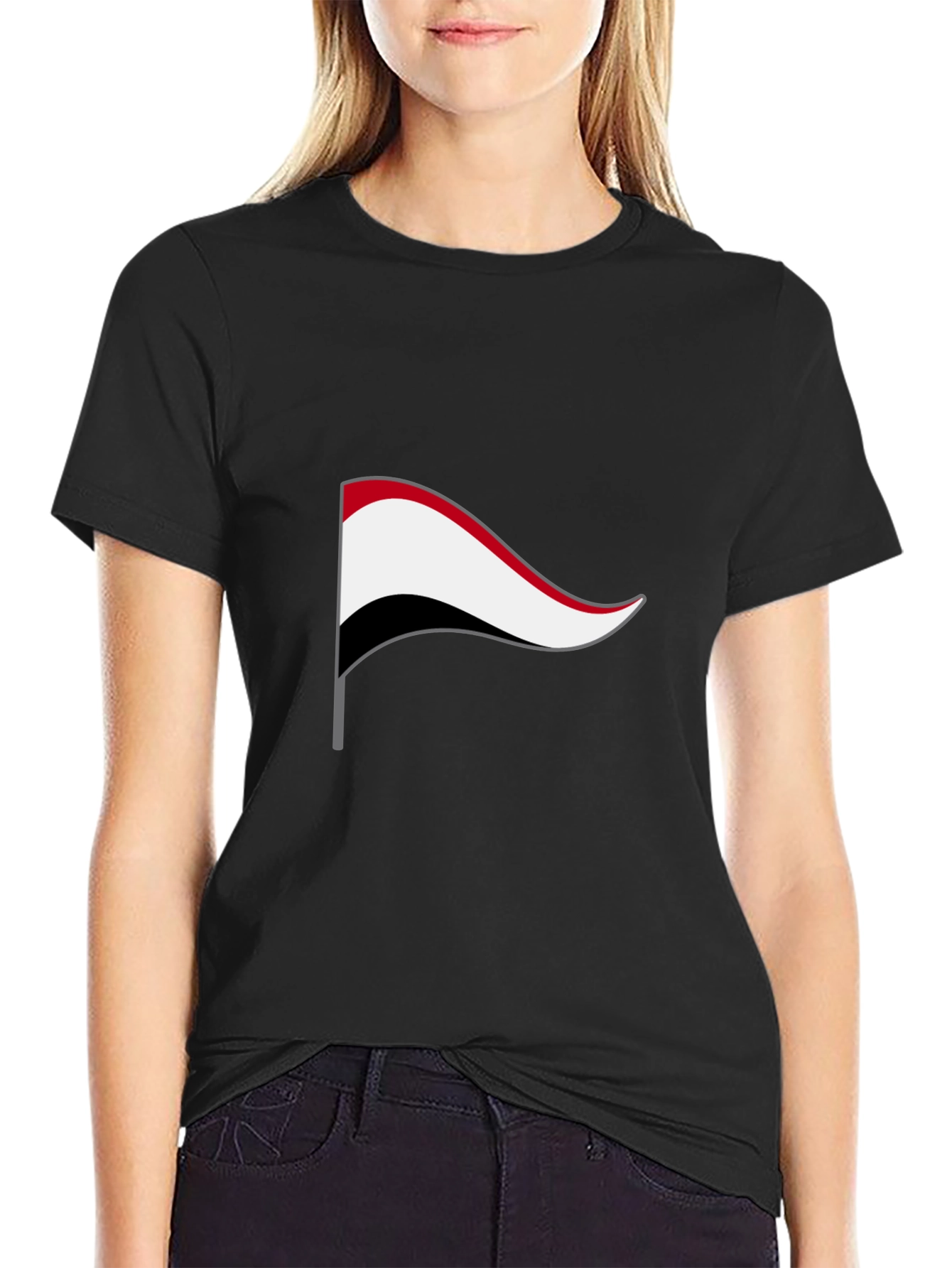 Yemen Flag Graphic Tee - Black Cotton T-Shirt - 2