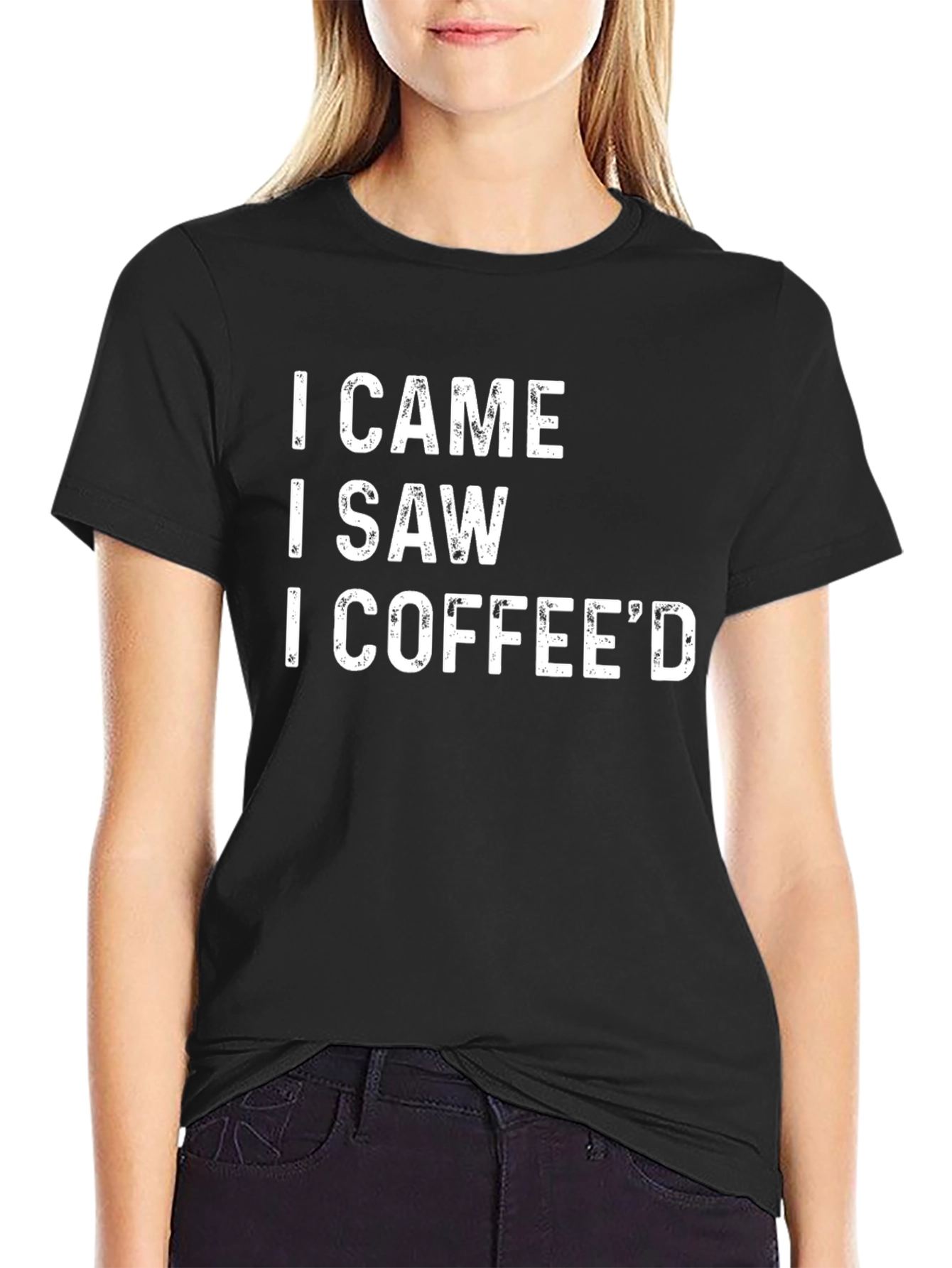 Black I Came I Saw I Coffee'd Graphic T-Shirt view 2