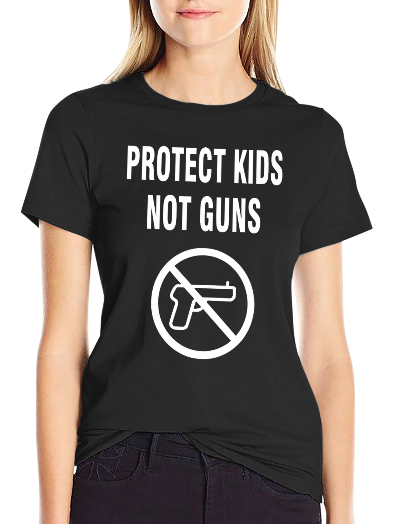 Black Protect Kids Not Guns Graphic Tee view 2