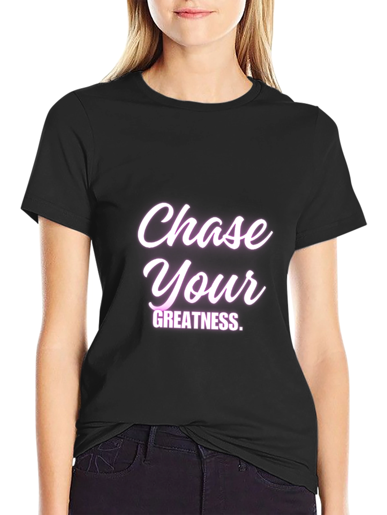 Black Chase Your Greatness Graphic Tee view 2