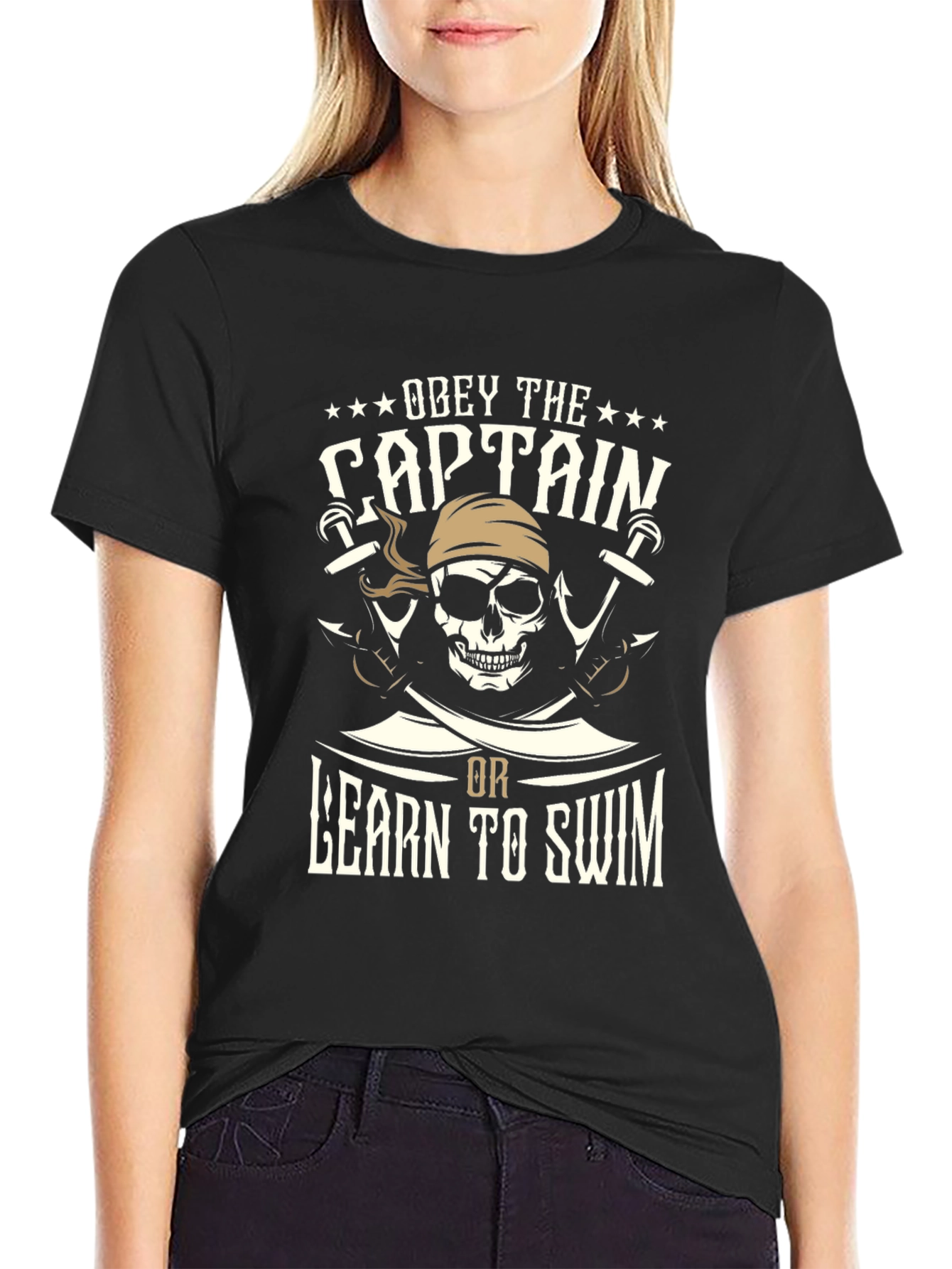 Black Obey the Captain T-Shirt view 2