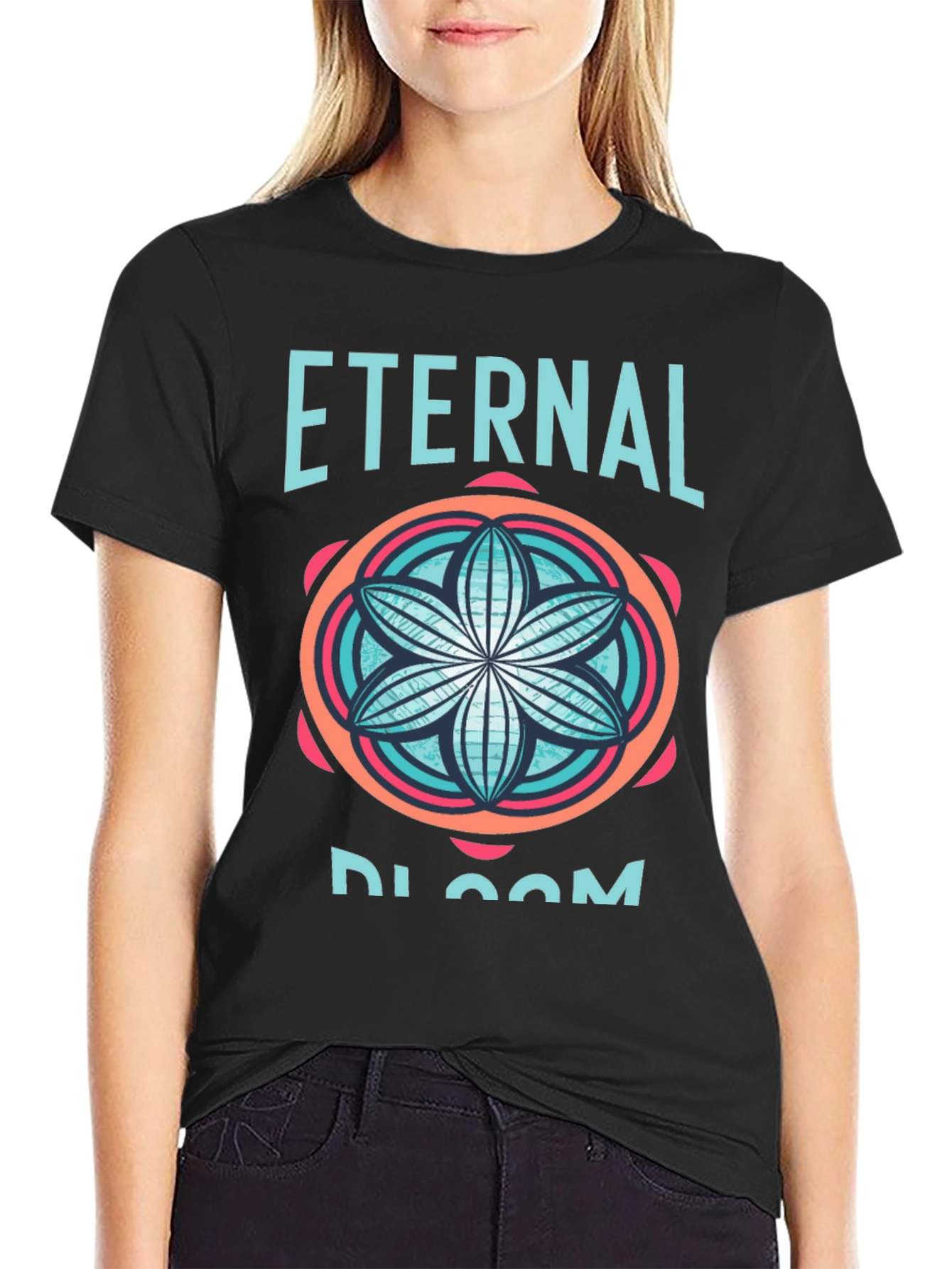 Black Eternal Bloom Black Graphic Tee view 2