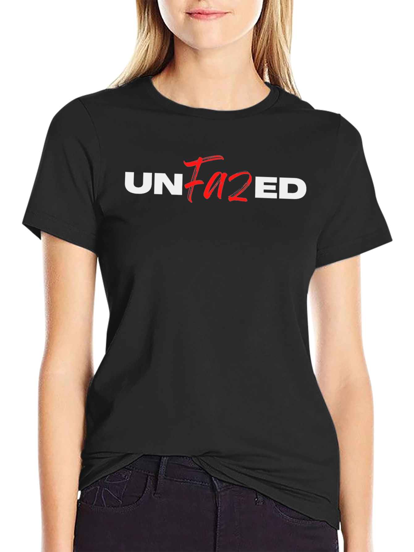 Black Unfazed Graphic Tee - Bold Statement Shirt view 2