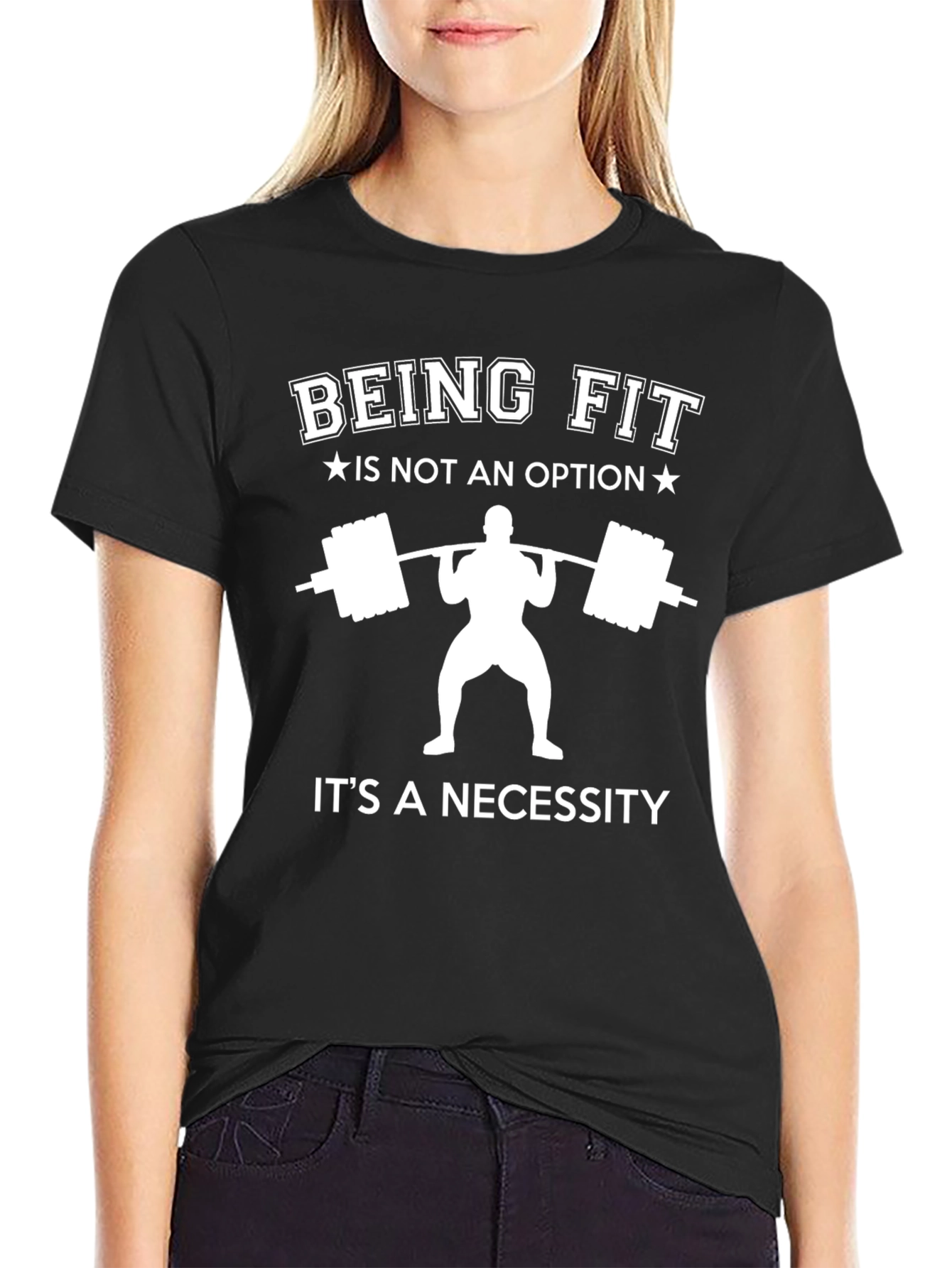 Black Being Fit is Not An Option T-Shirt view 2