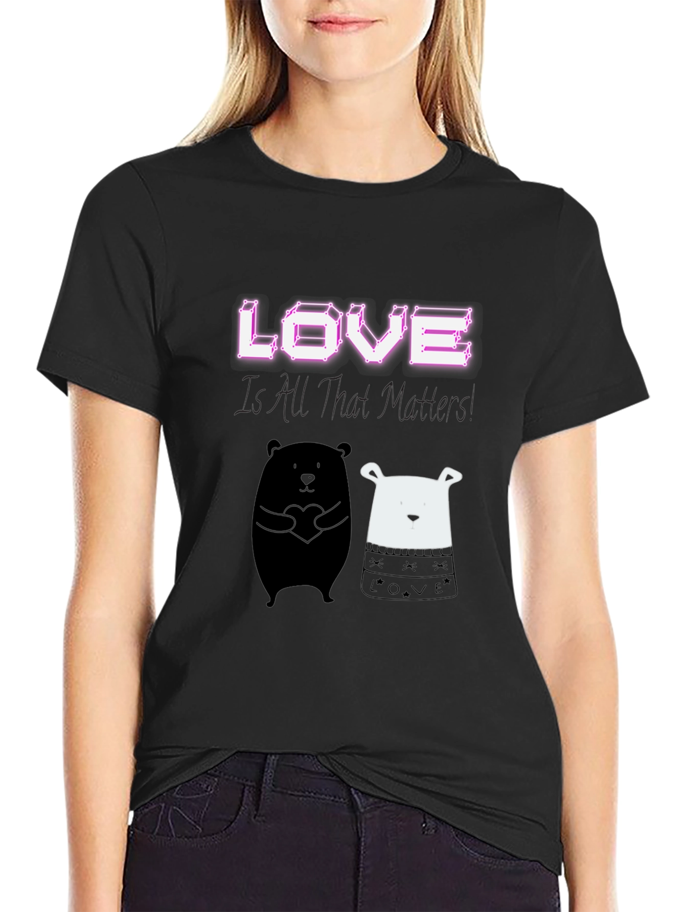 Black Love Matters Graphic Tee: Black view 2