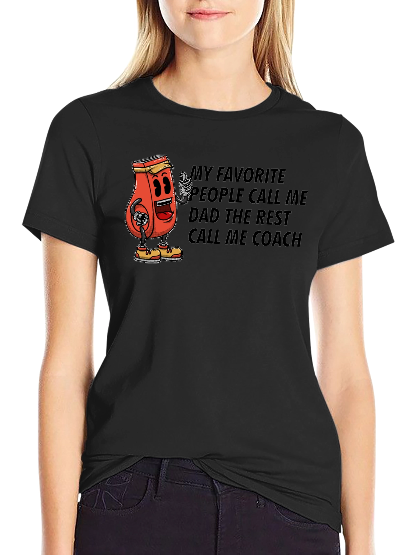 Black Dad Coach Funny T-Shirt view 2