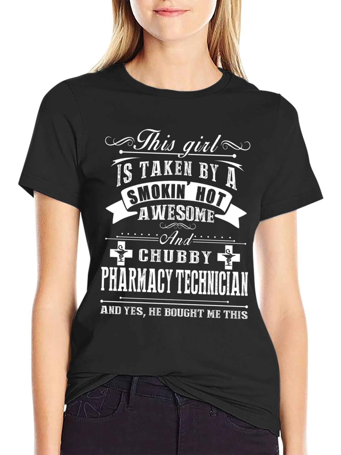 Black Funny Pharmacy Technician Gift T-Shirt view 2