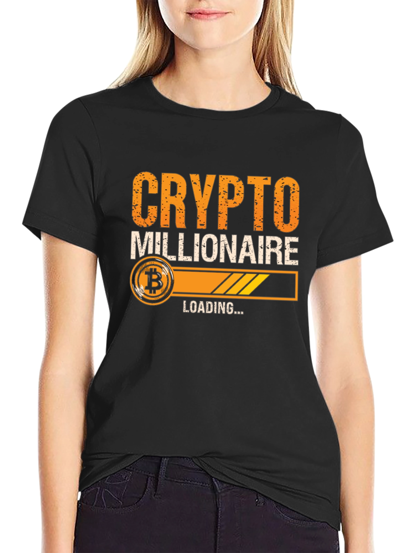 Black Crypto Millionaire Loading Men's T-Shirt view 2