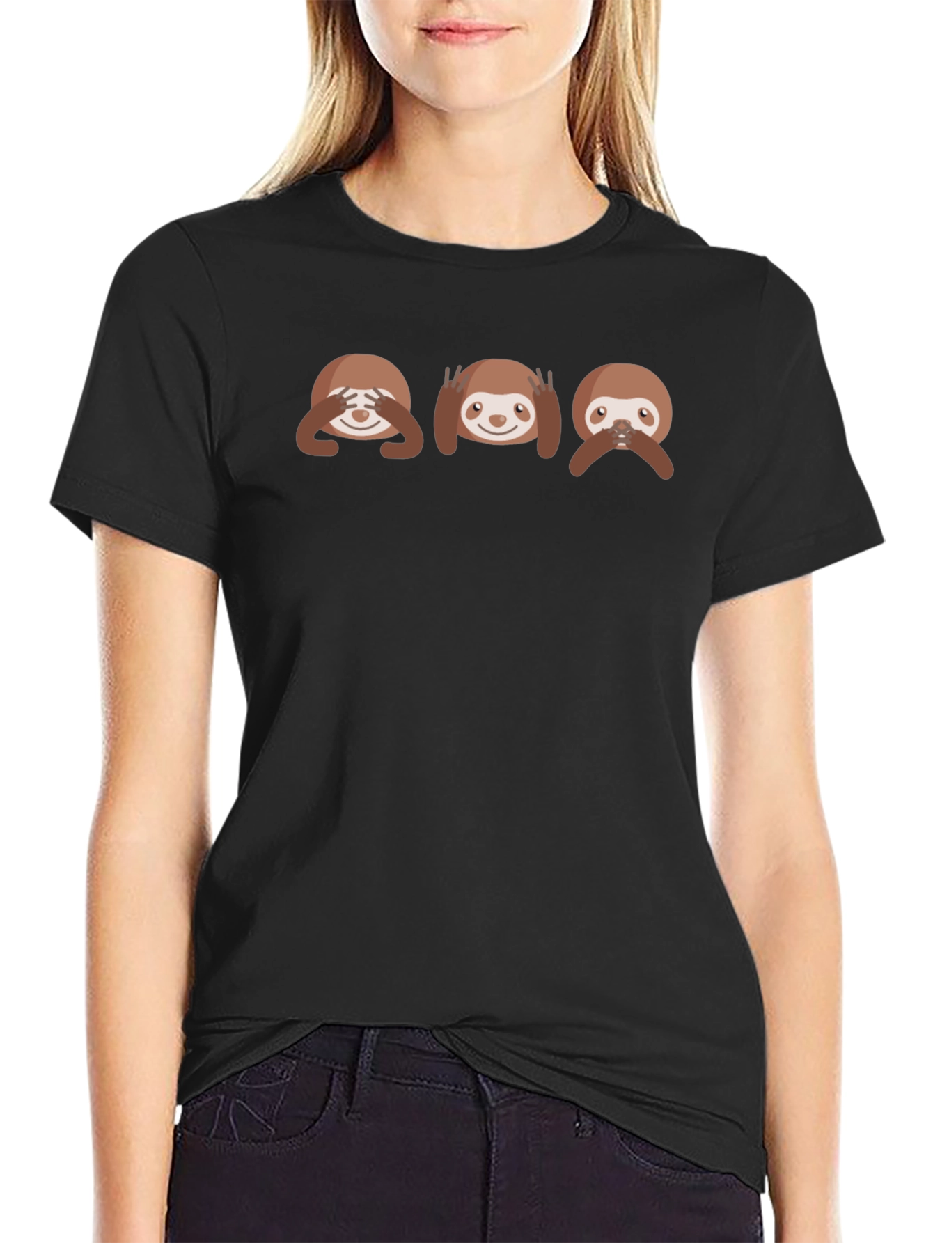 Sloth See Hear Speak No Evil Graphic T-Shirt - 2