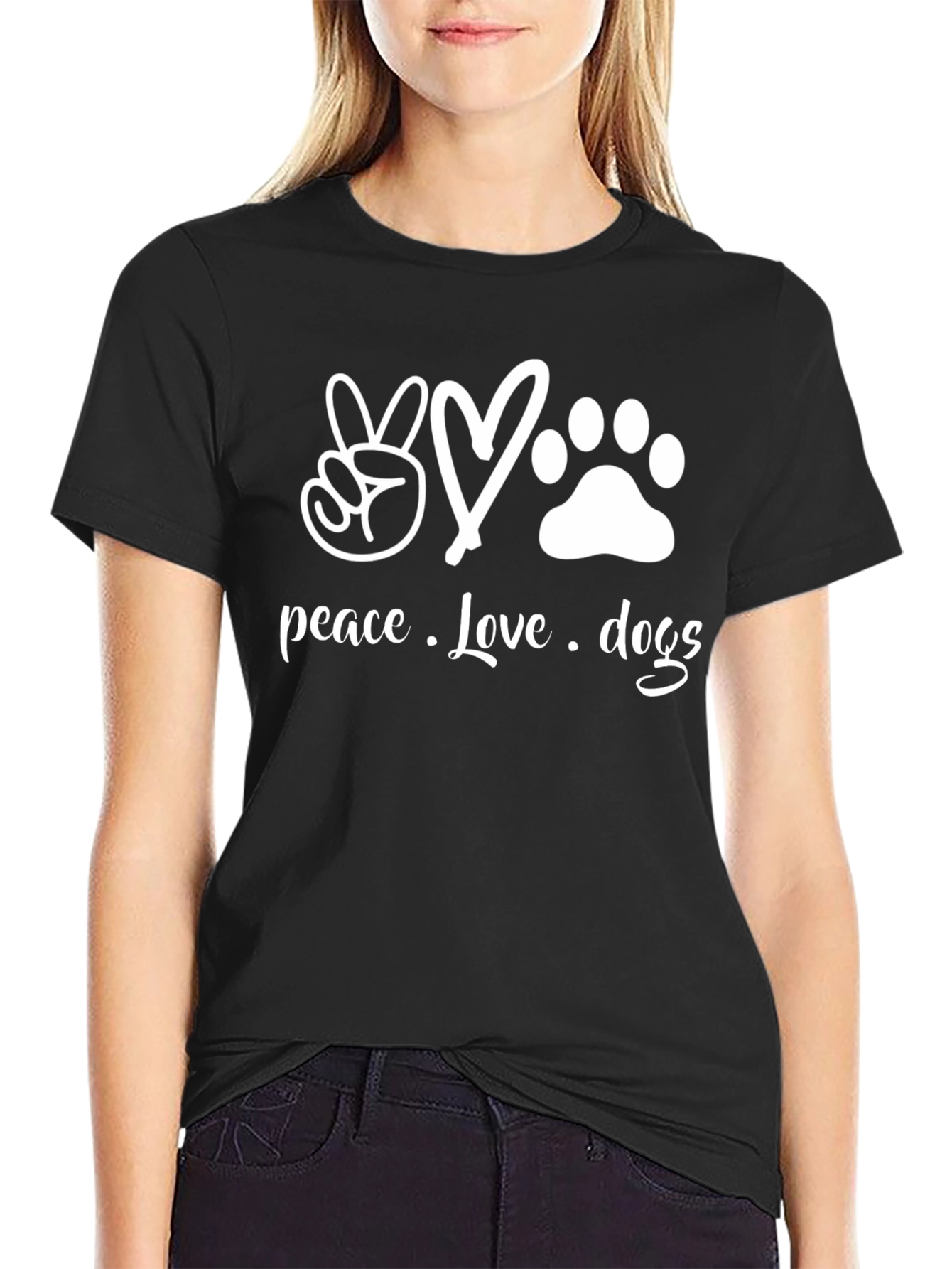 Black Peace Love Dogs Graphic Tee view 2