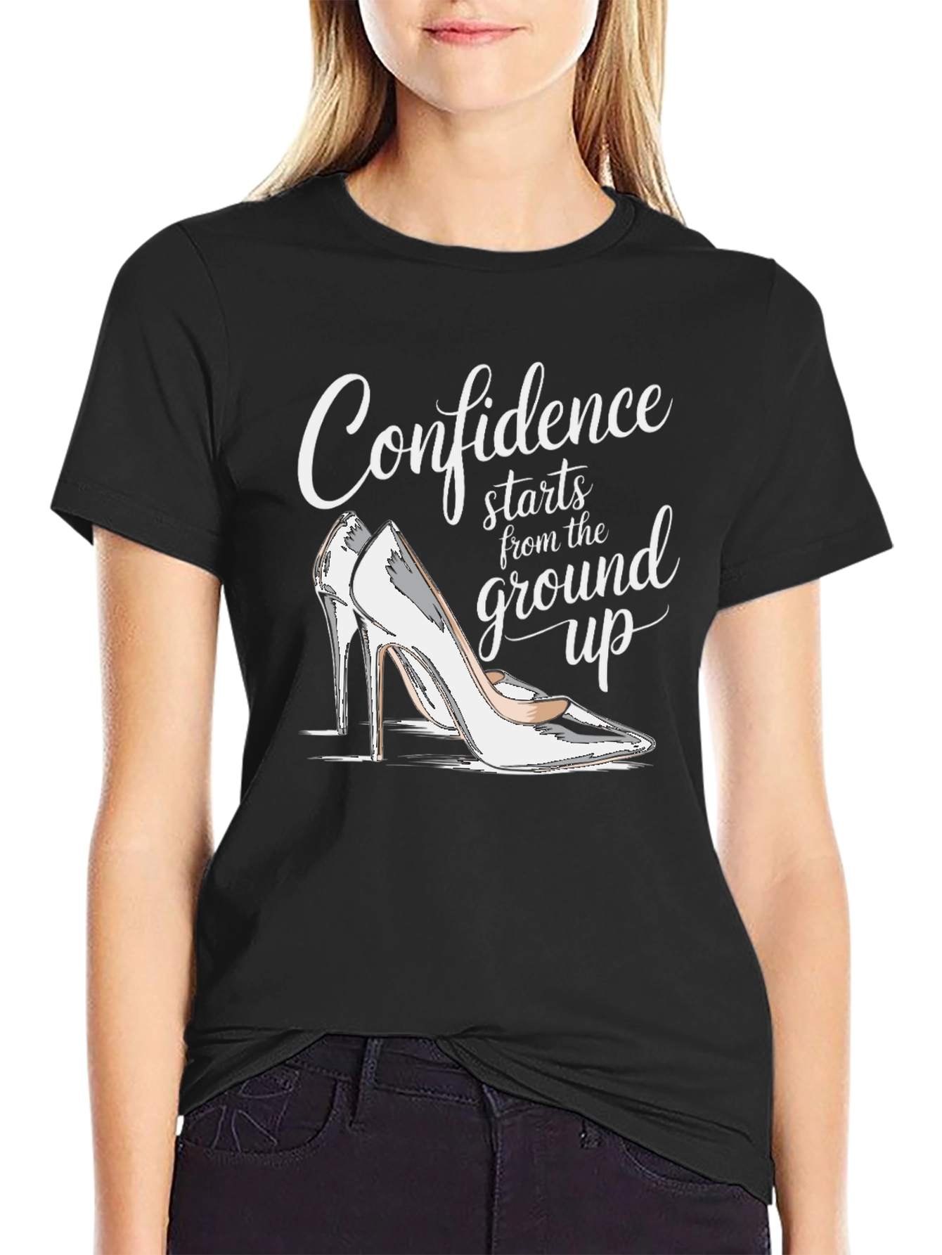 Black Confidence Starts From The Ground Up T-Shirt view 2