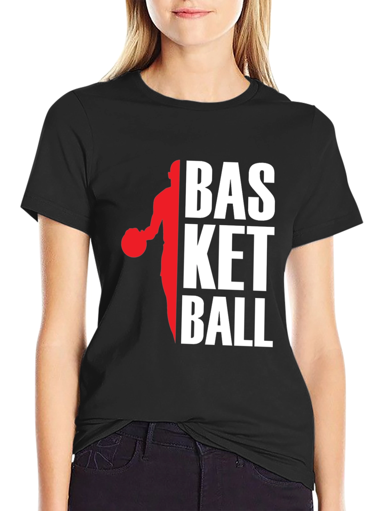 Black Basketball Graphic Tee - Stylish & Comfortable Cotton Blend view 2
