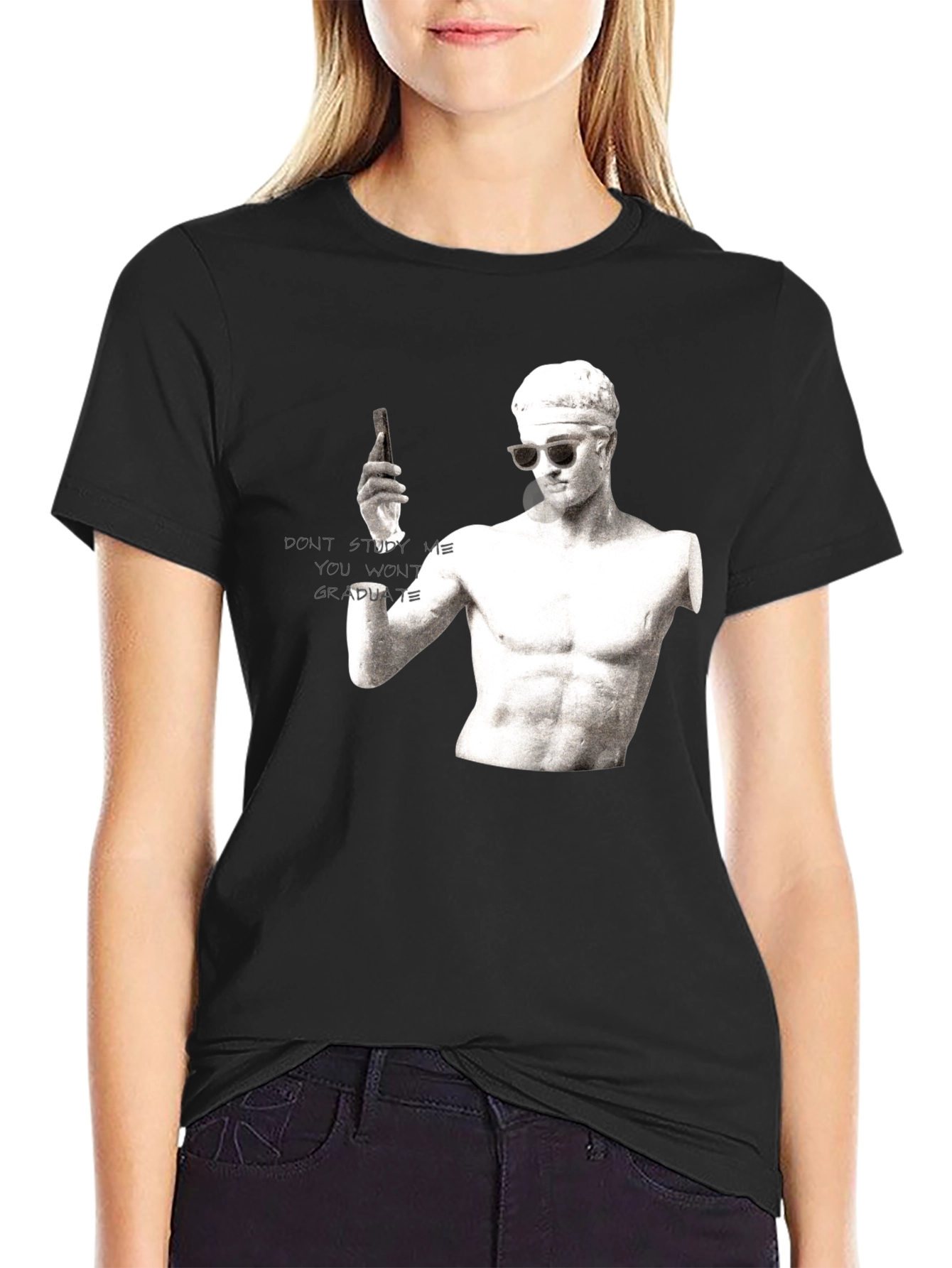 Black Humorous Student T-Shirt - Study Me & Fail view 2