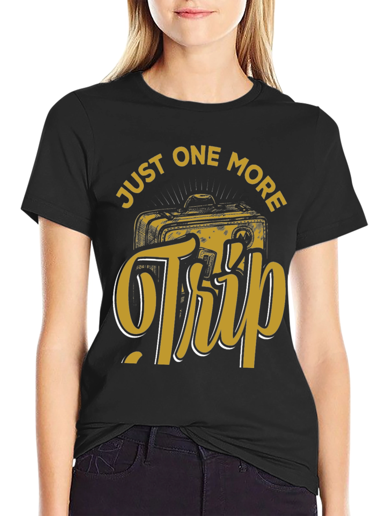 Black Just One More Trip Graphic Tee - Black view 2