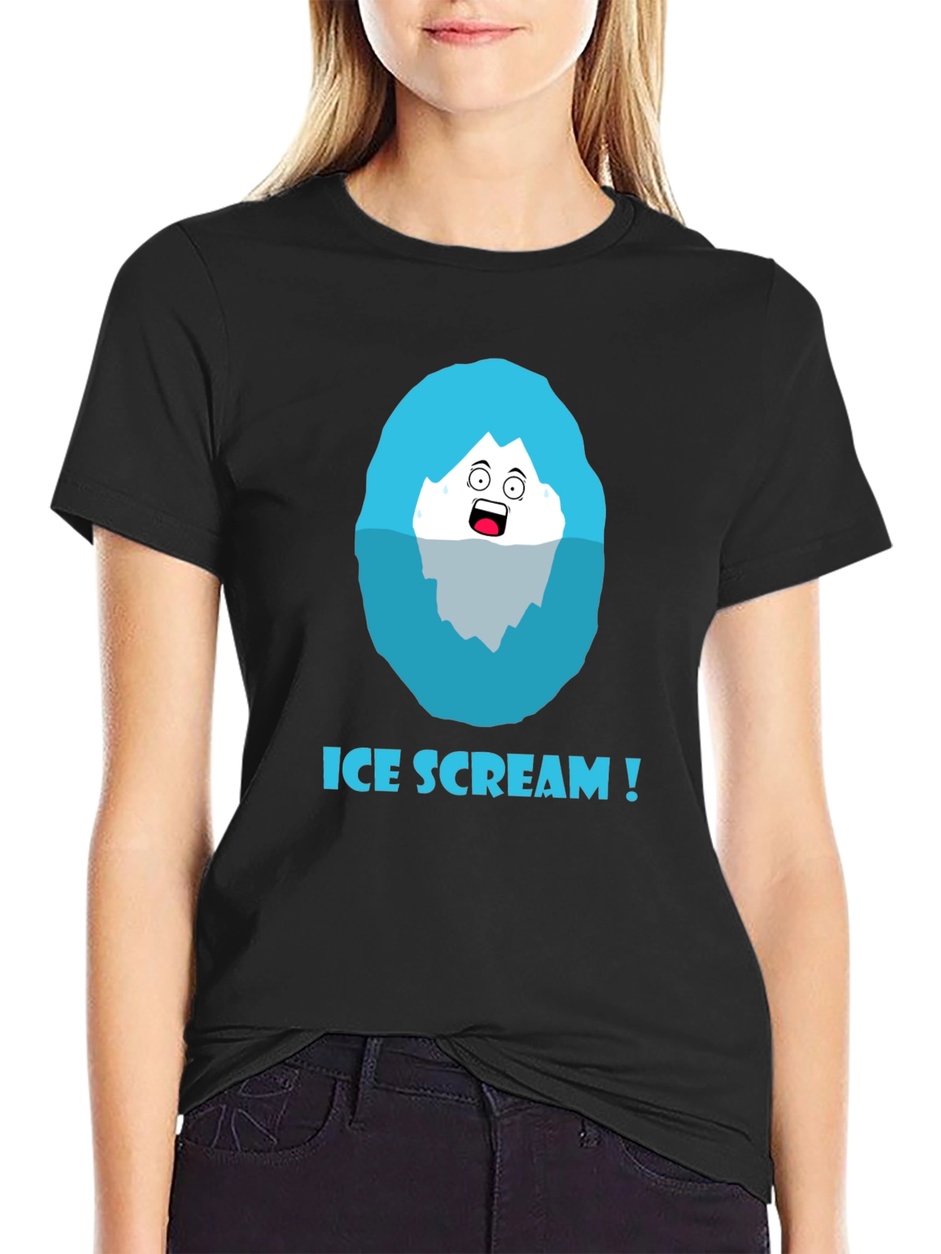 Black Ice Scream T-Shirt - Funny Graphic Tee view 2