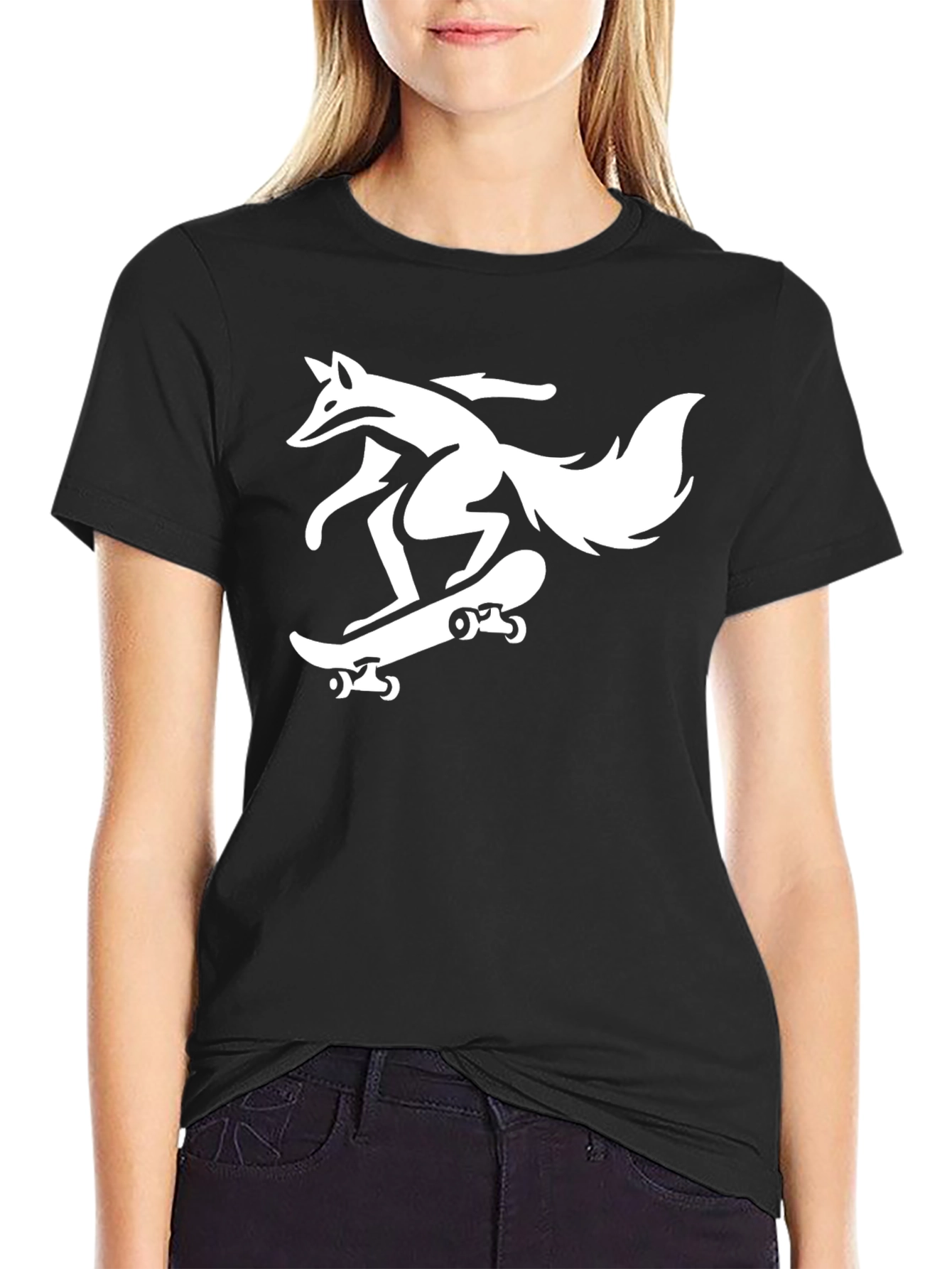 Black Skateboarding Fox Graphic Tee - Black view 2