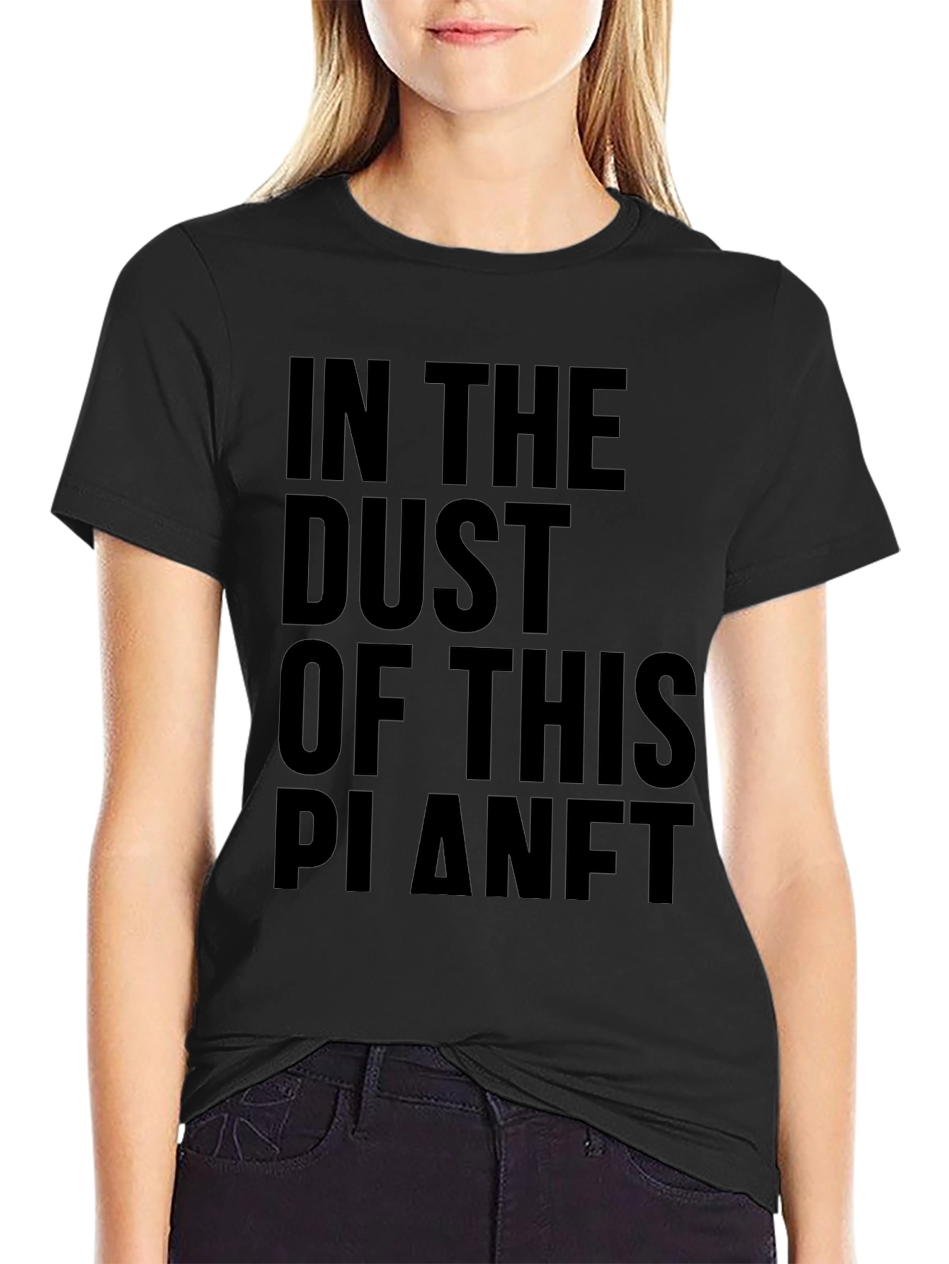 Black In The Dust Of This Planet Black Graphic Tee view 2