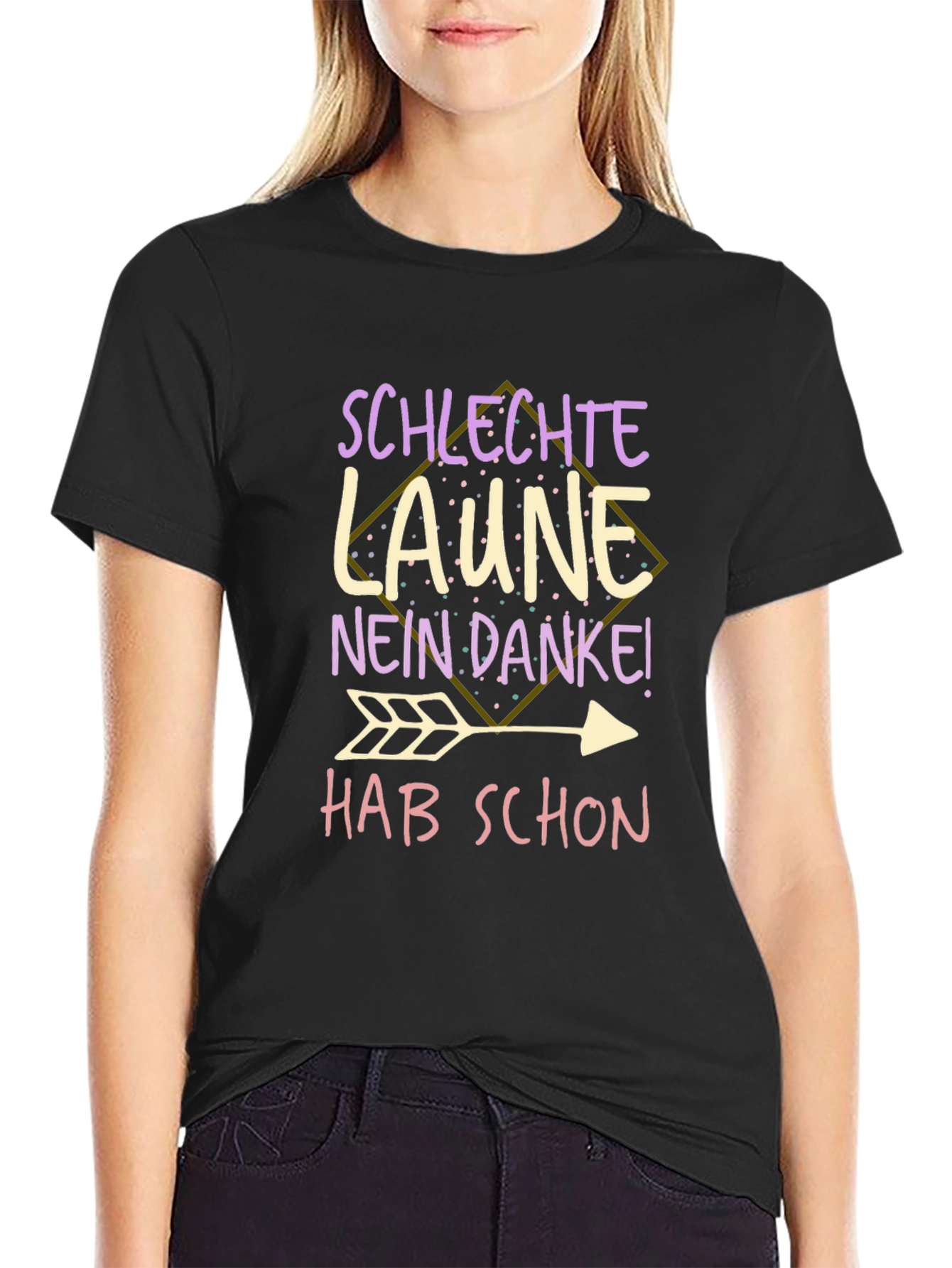 Black Sclechte Laune Graphic T-Shirt view 2