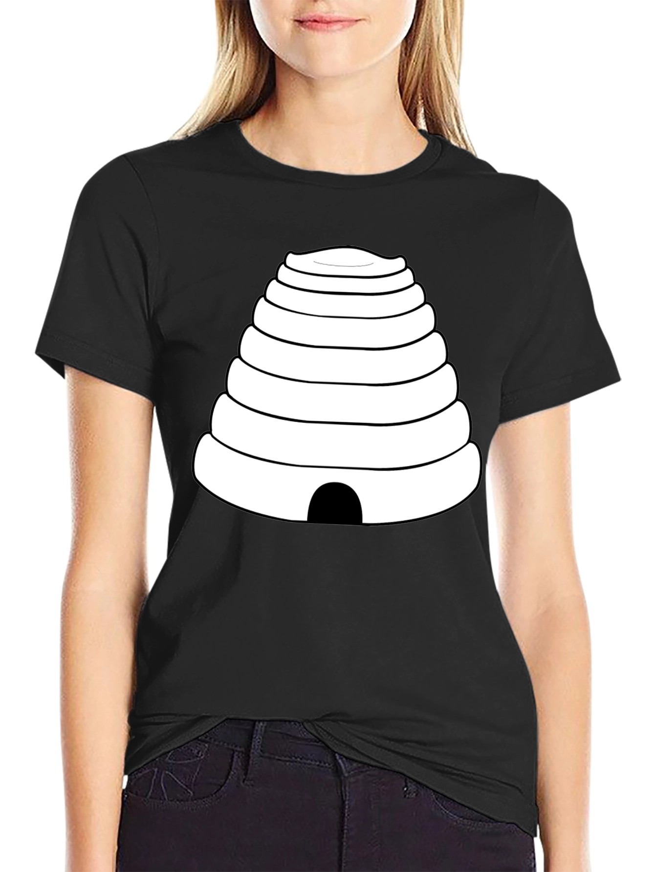 Black Beehive Graphic Tee - Unique Design T-Shirt view 2