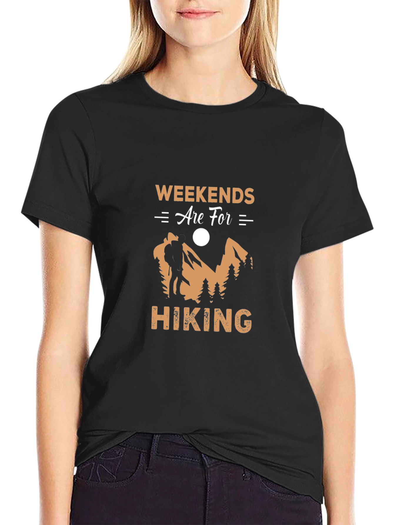 Black Weekends Are For Hiking Graphic Tee view 2
