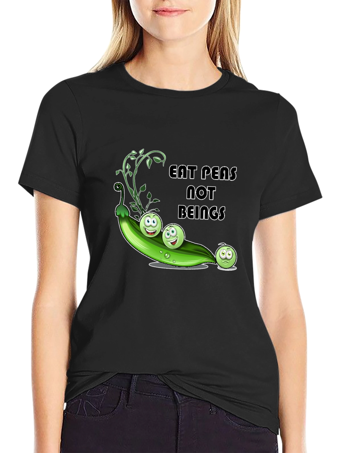Eat Peas Not Beings Vegan Graphic T-Shirt - 2