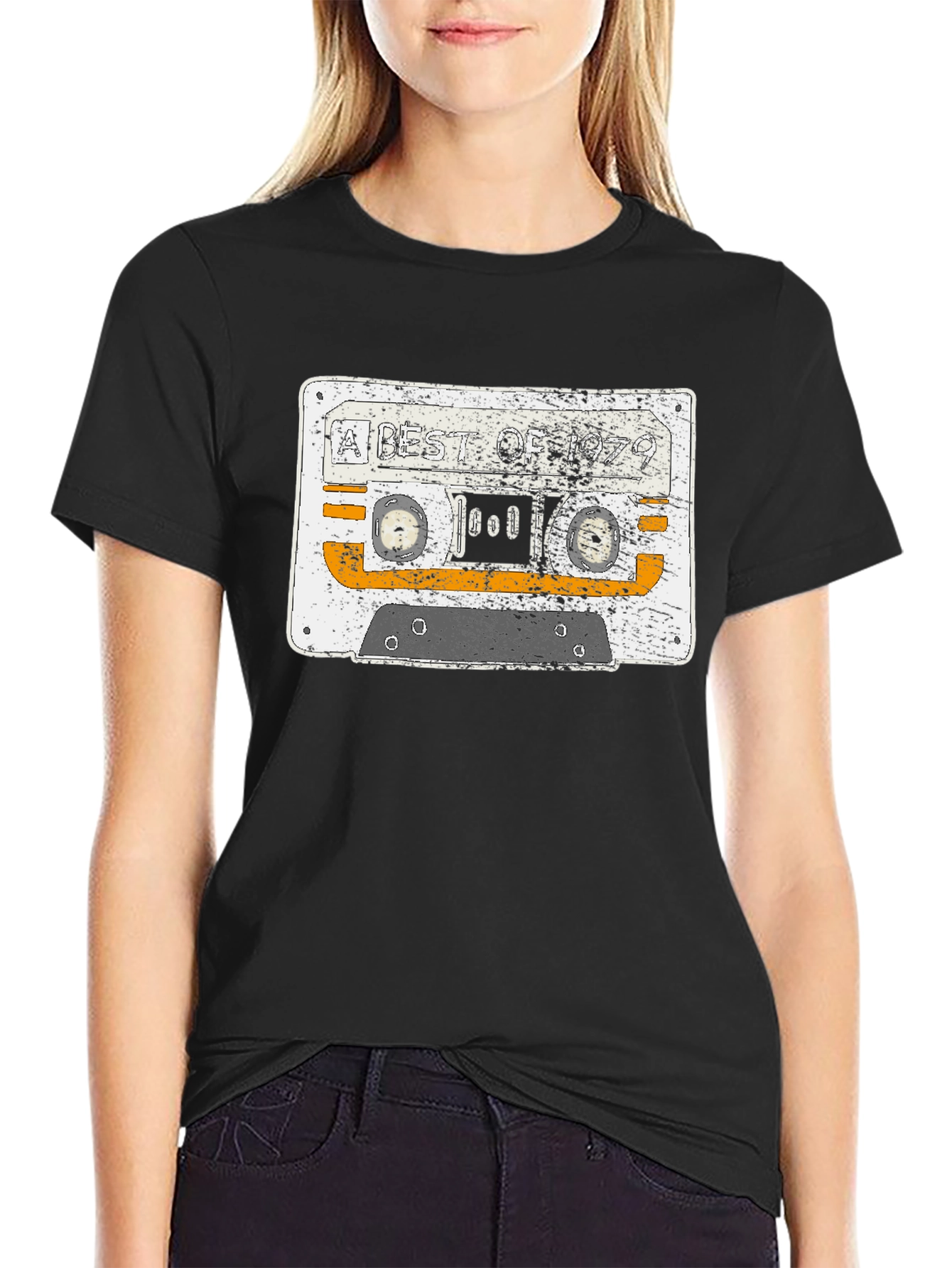 Black Retro Cassette Tape Graphic T-Shirt - Black view 2