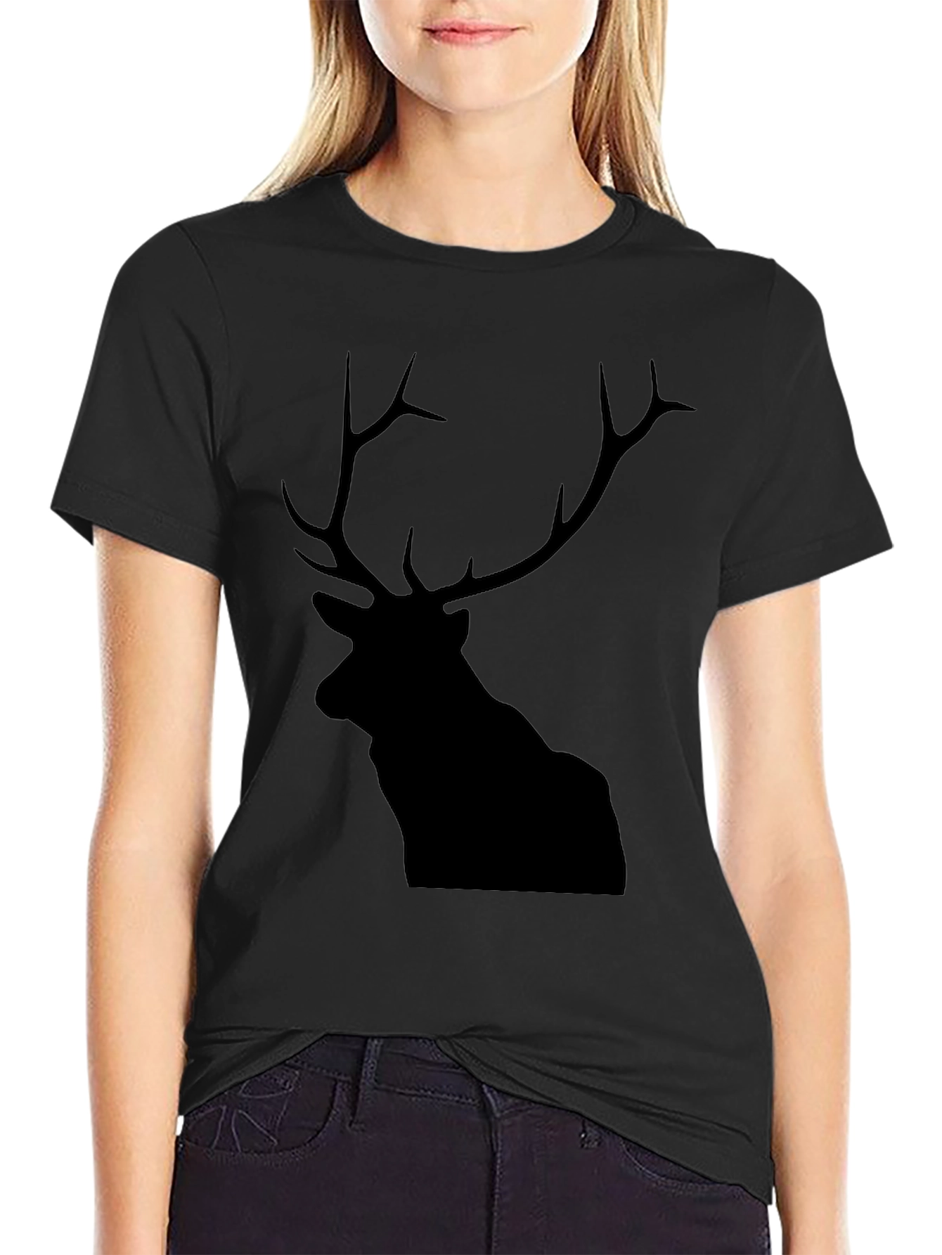 Black Black Deer Graphic Tee - Mens Short Sleeve Shirt view 2