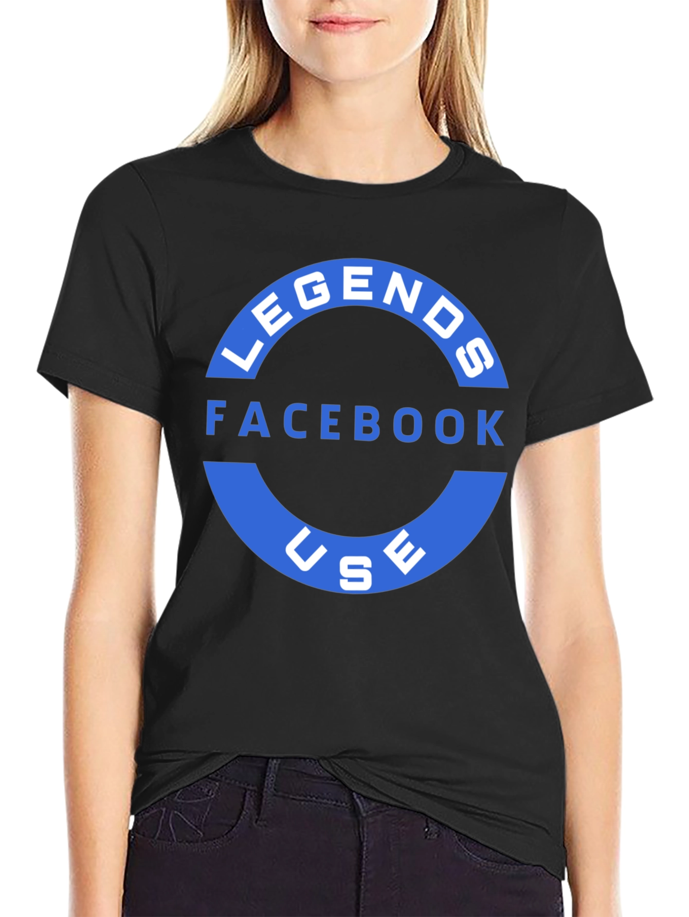 Black Legends Facebook Use T-Shirt - Black view 2