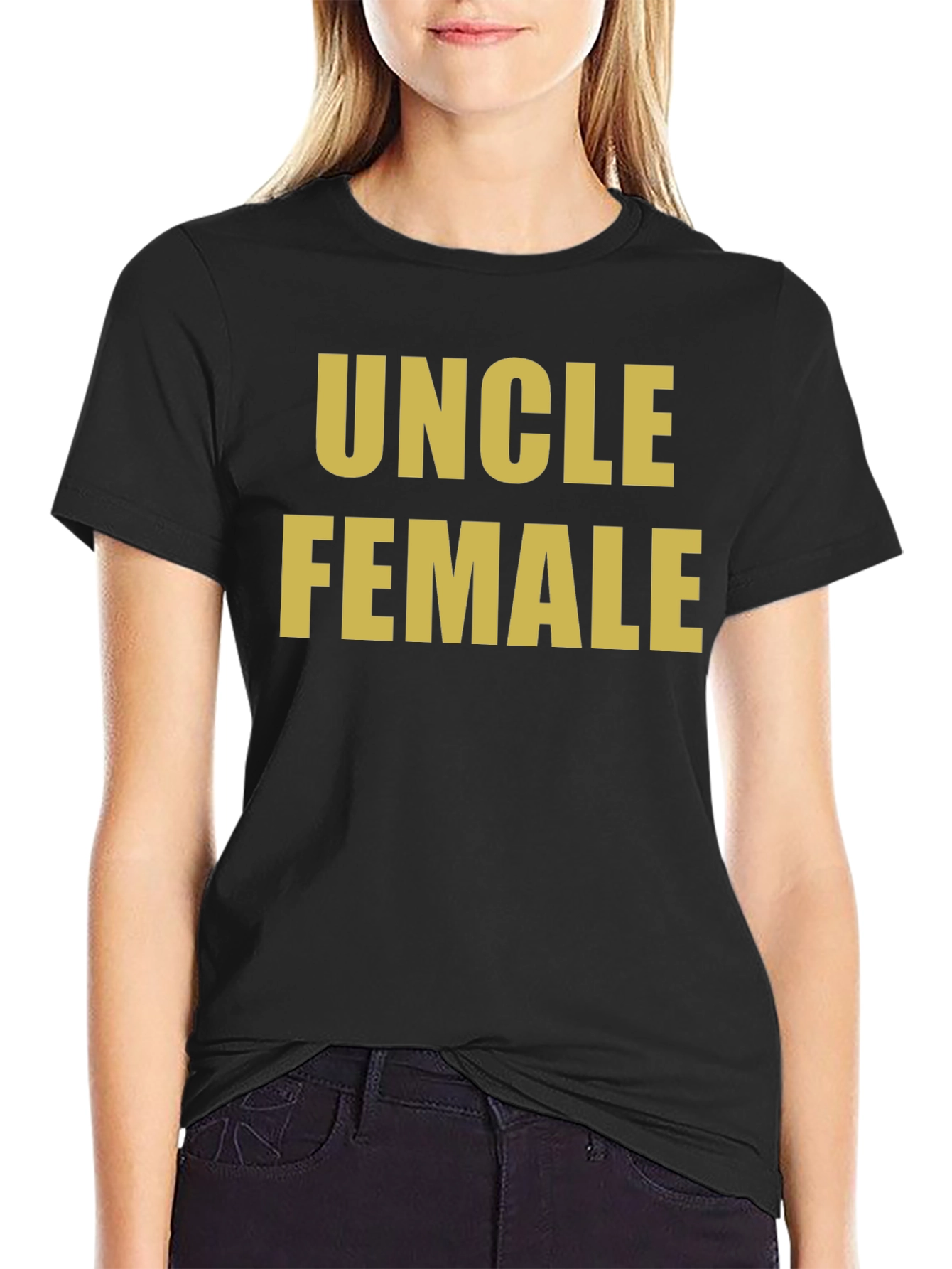 Black Uncle Female Black T-Shirt Novelty Humor view 2